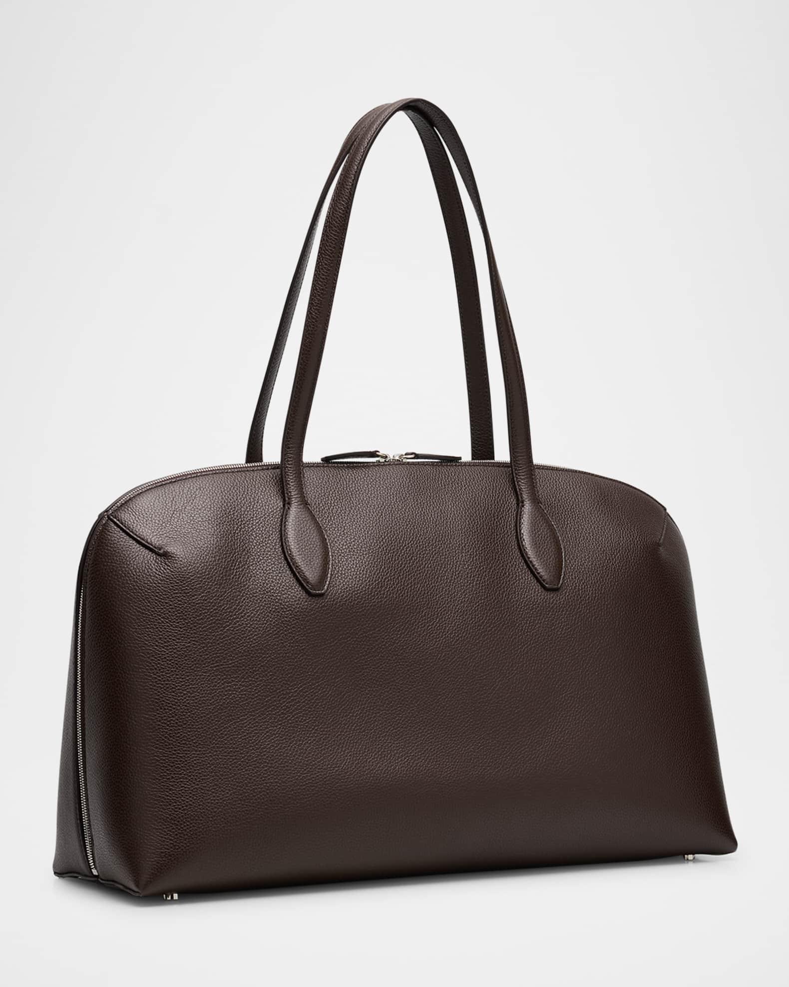 Curved Grain Leather Day Tote Bag Product Image