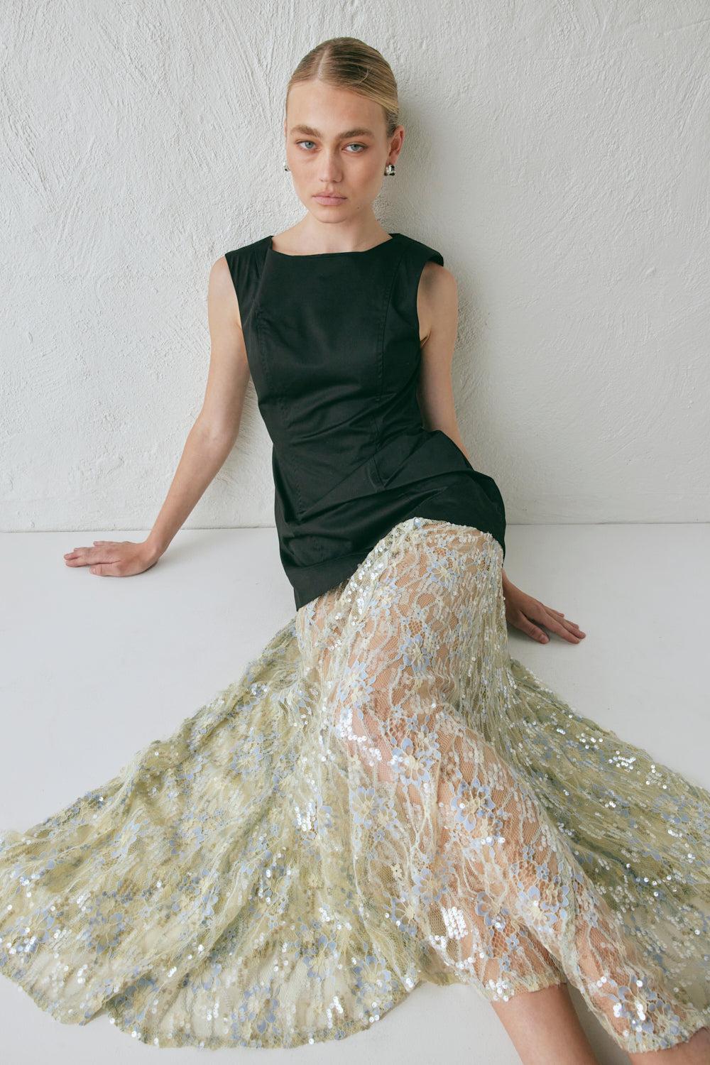 Robbie Sequin Maxi Dress Black Product Image