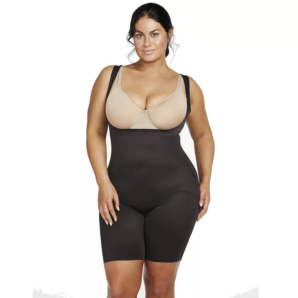 Plus Size Naomi & Nicole® Firm Control Shapewear Unbelievable Comfort® Torsette Thigh Slimmer 7776, Women's, Size: 3XL, Black Product Image