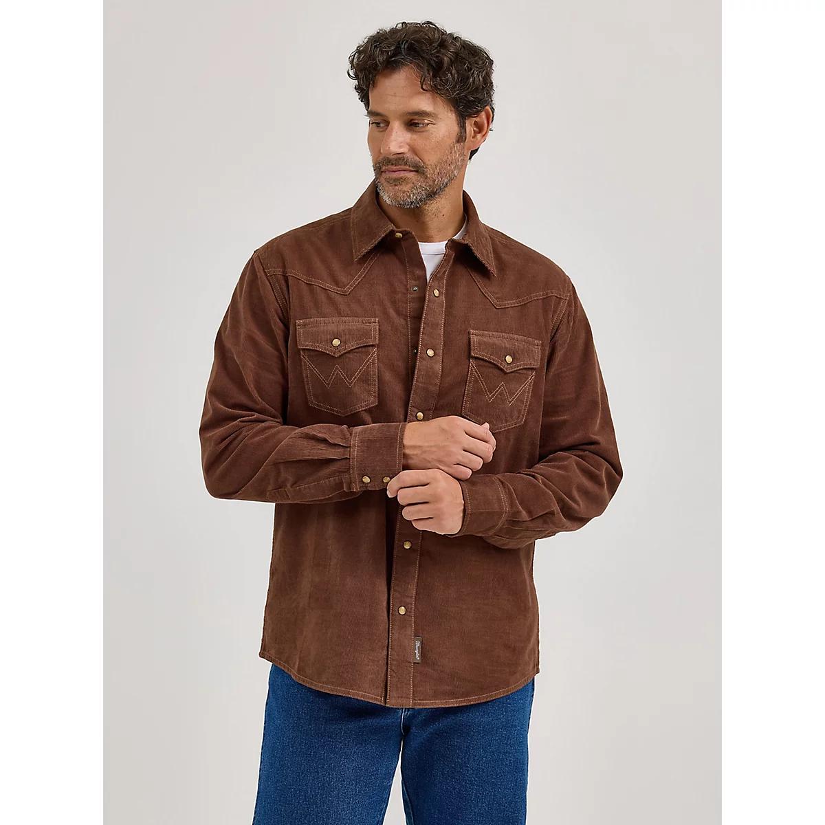 Men's Wrangler® Retro® Premium Western Snap Corduroy Shirt Corduroy Product Image