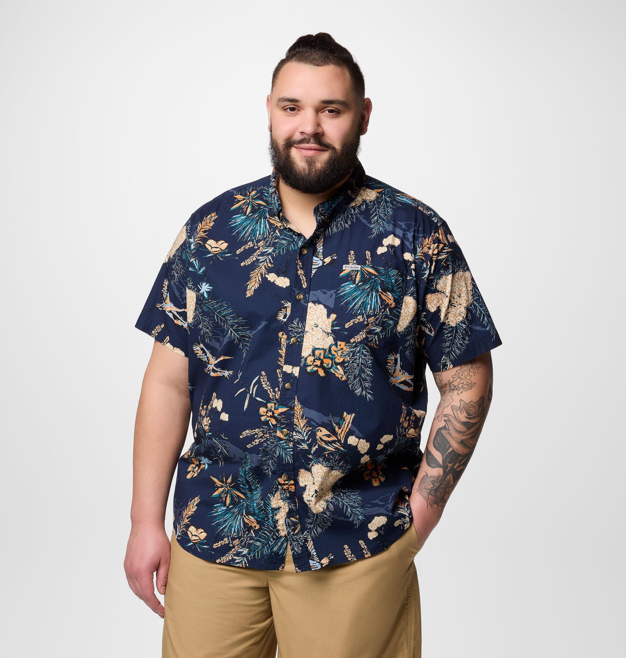 Columbia Mens Rapid Rivers Printed Short Sleeve Shirt Big- Product Image
