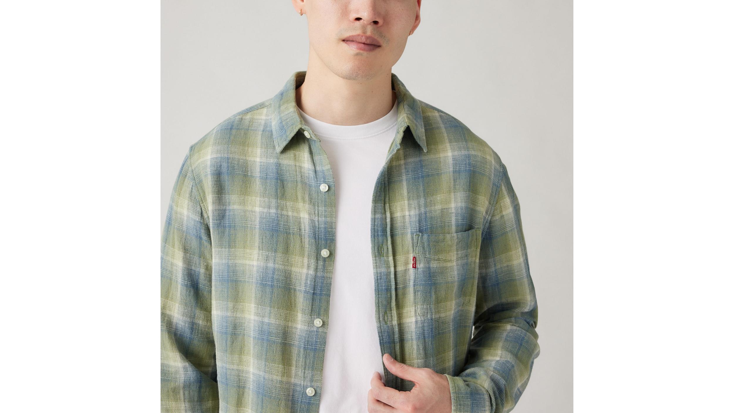 Sunset One Pocket Cotton Linen Standard Fit Shirt Product Image