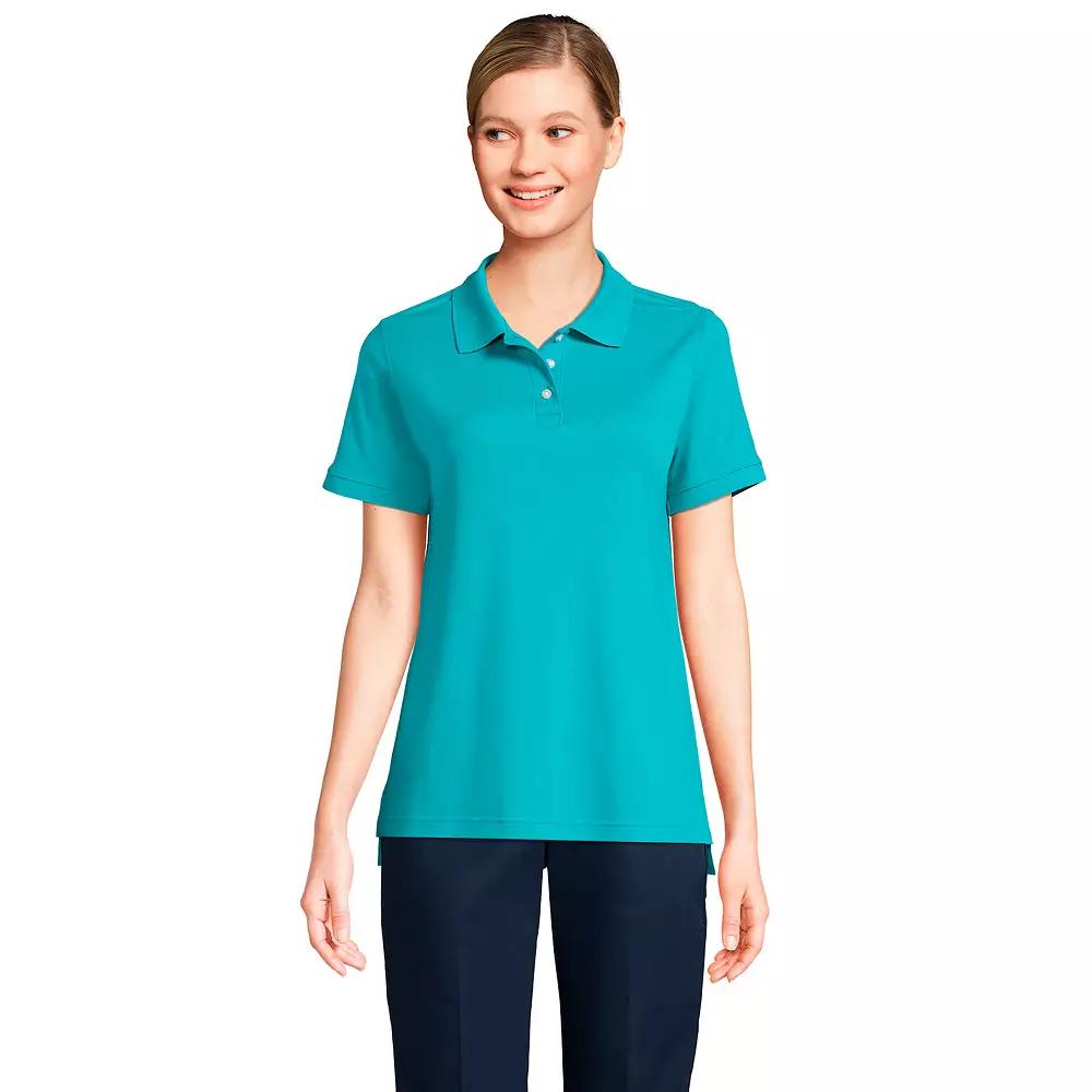 Women's Lands' End School Uniform Classic Short Sleeve Interlock Polo Top,  Product Image