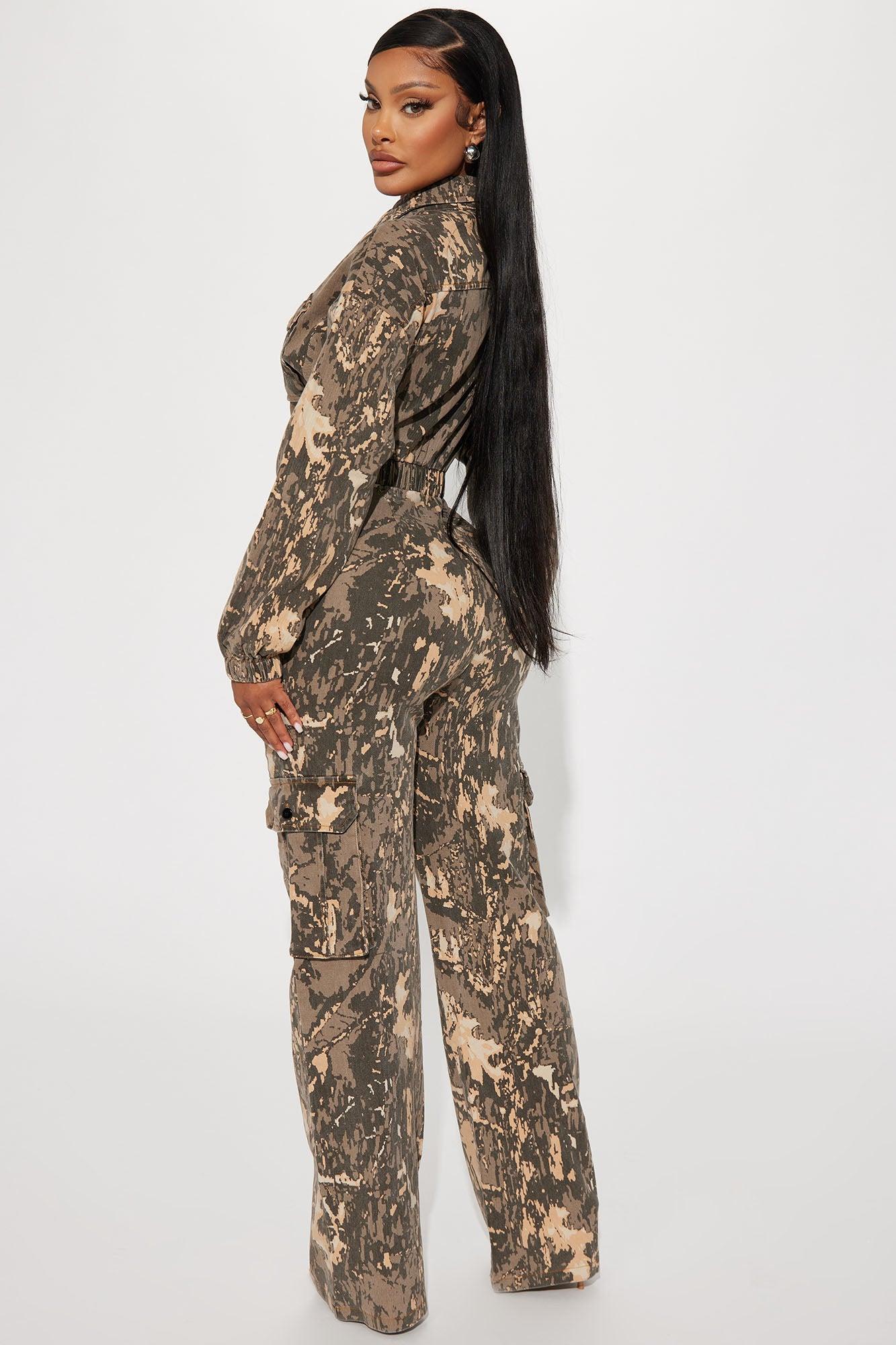 Lowkey Camouflage Cargo Jumpsuit - Camouflage Product Image