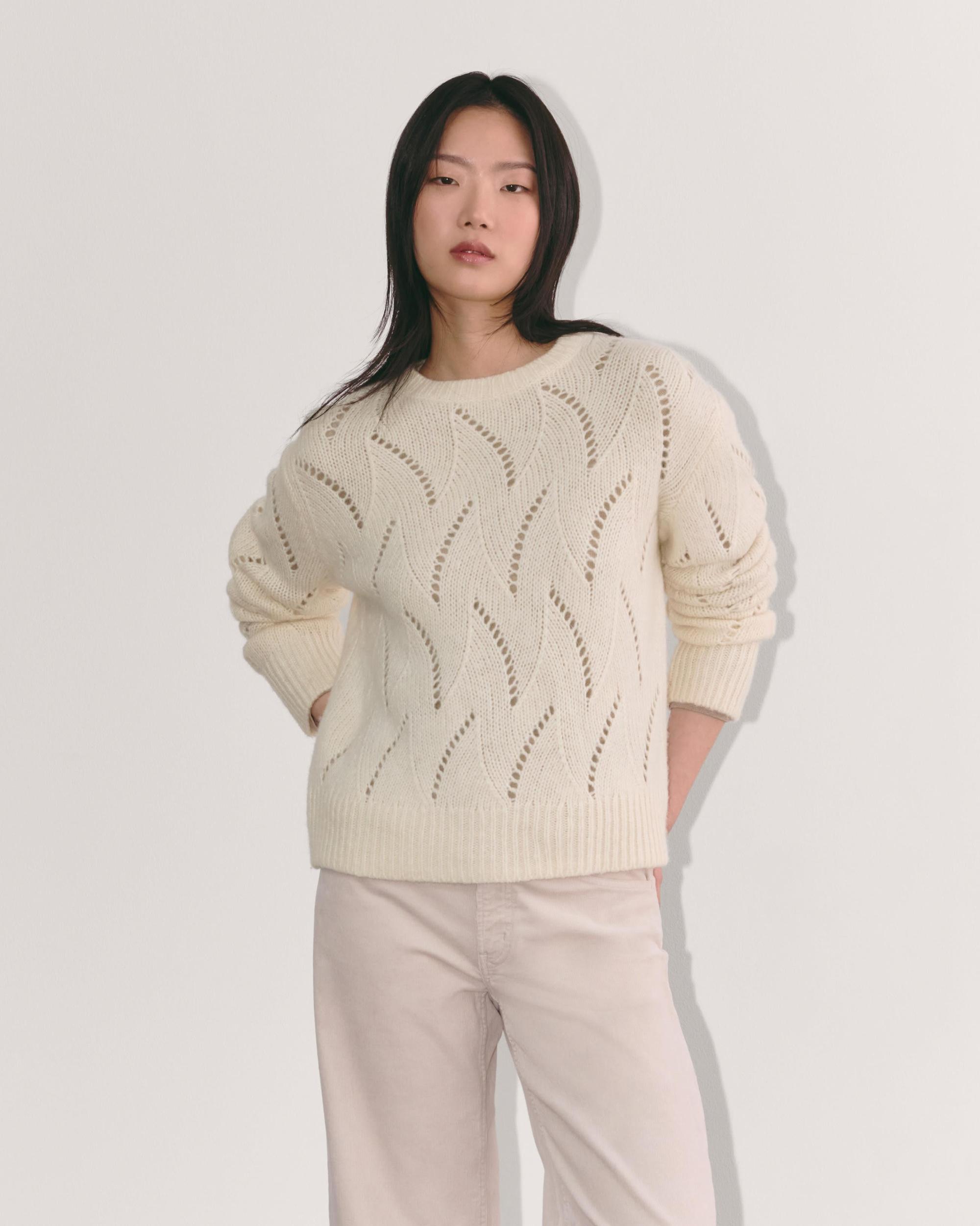 Womens Pointelle Sweater in Cloud by Everlane Product Image