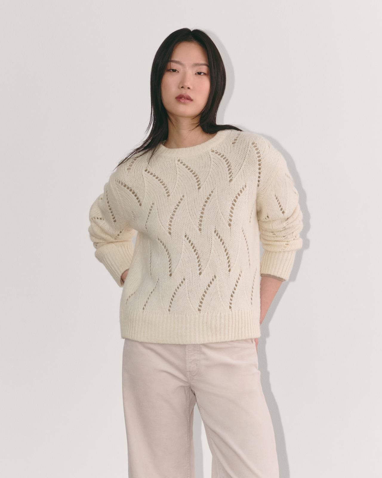 Womens Pointelle Sweater in Cloud by Everlane Product Image