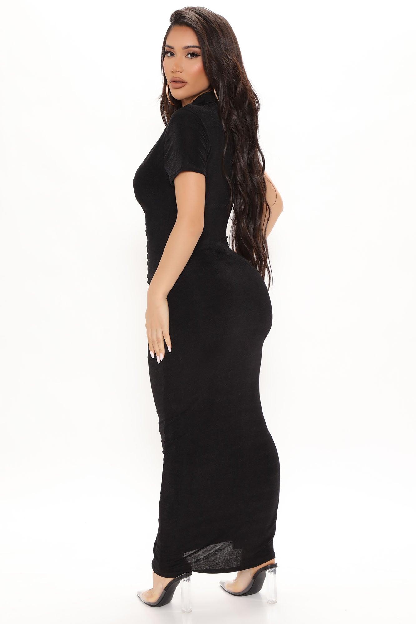 Silky Smooth Slinky Maxi Dress - Black Product Image