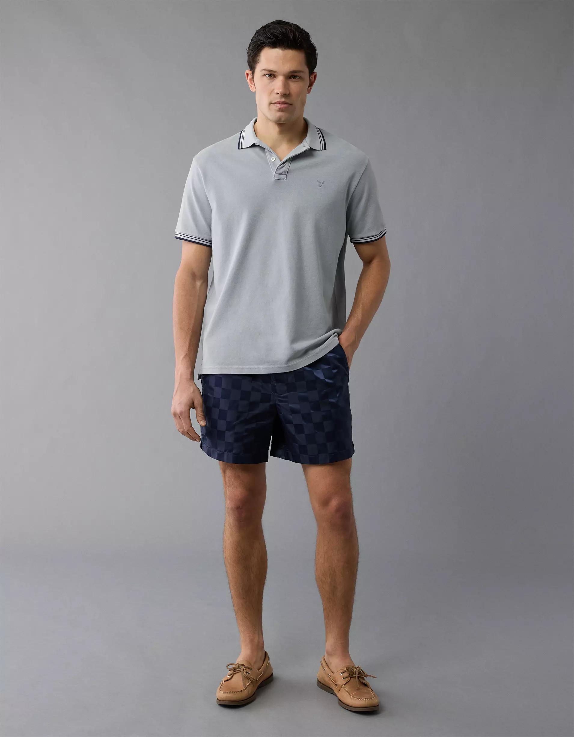 AE Stretch Pique Tipped Polo Shirt Product Image