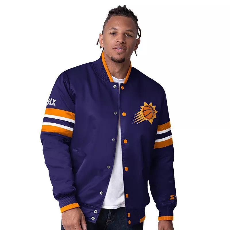 Men's Starter Purple Phoenix Suns Scout Varsity Satin Full-Snap Jacket,  Product Image