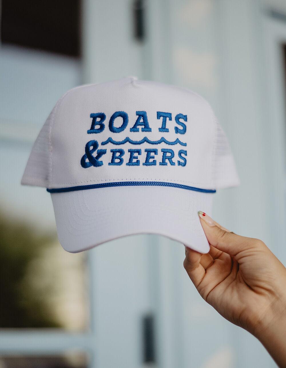 KATYDID Boats & Beers Trucker Cap with Rope - WHITE Product Image