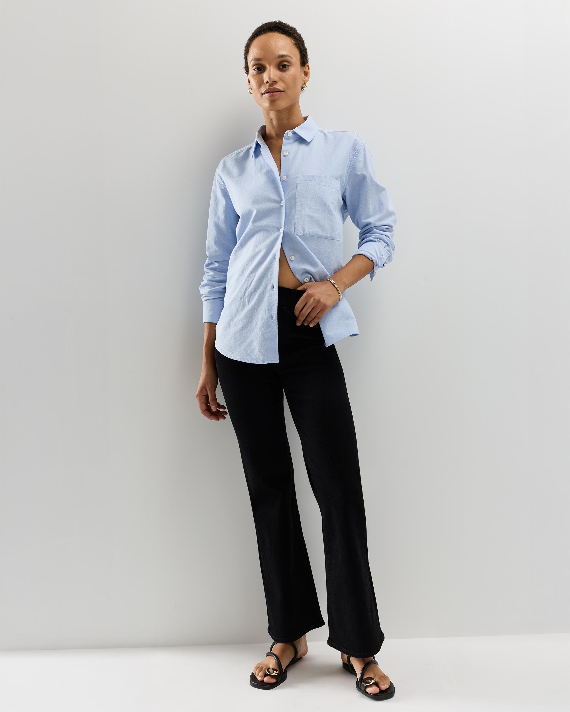 Quince | Women's Nina Stretch Pull-On Flare Jeans Size XS, Cotton Product Image