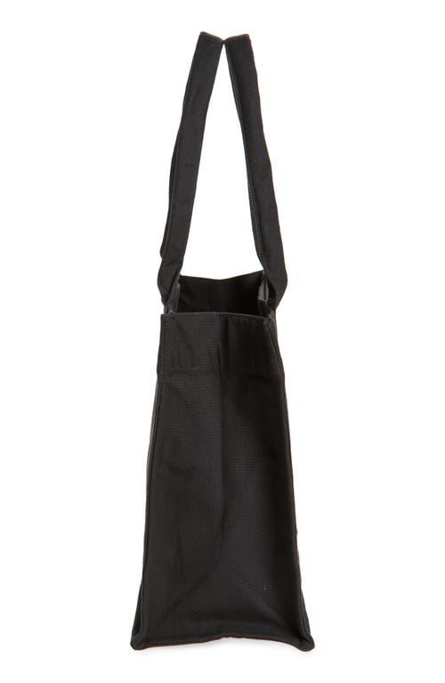 GANNI Black Shopper With Embroidered Logo On The Front In Denim Woman In Multicolor Product Image