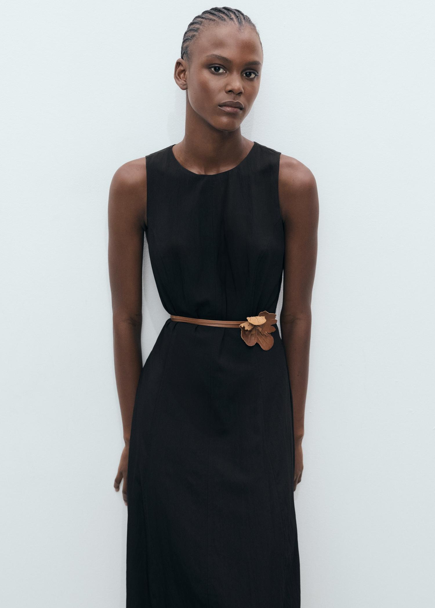 Long balloon dress - Women | MANGO USA Product Image