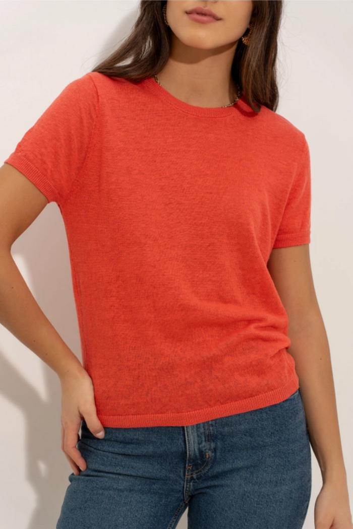 Linen Crewneck T-Shirt Product Image