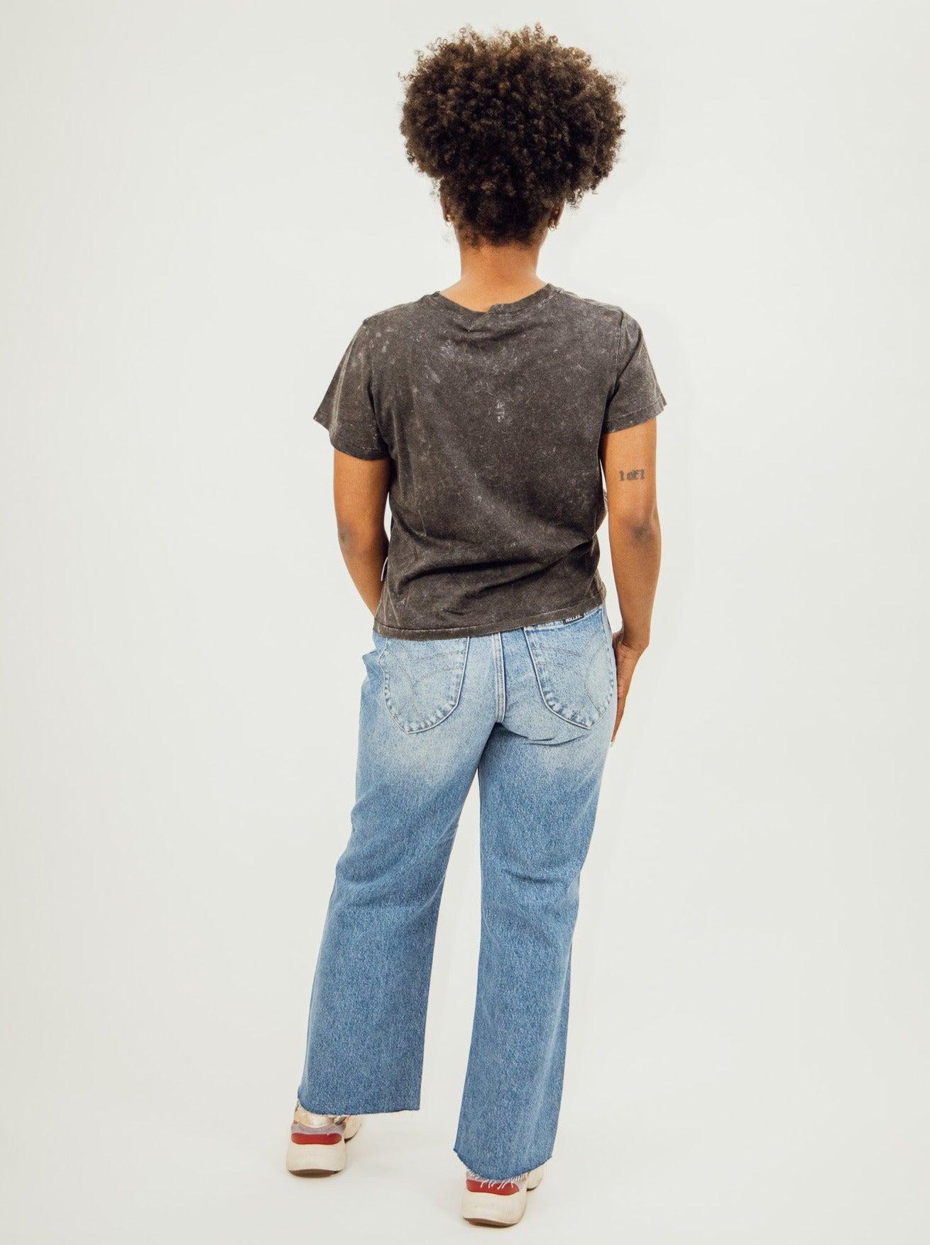 Rollas Classic Flare Crop Chloe Jeans - Vintage Blue Product Image