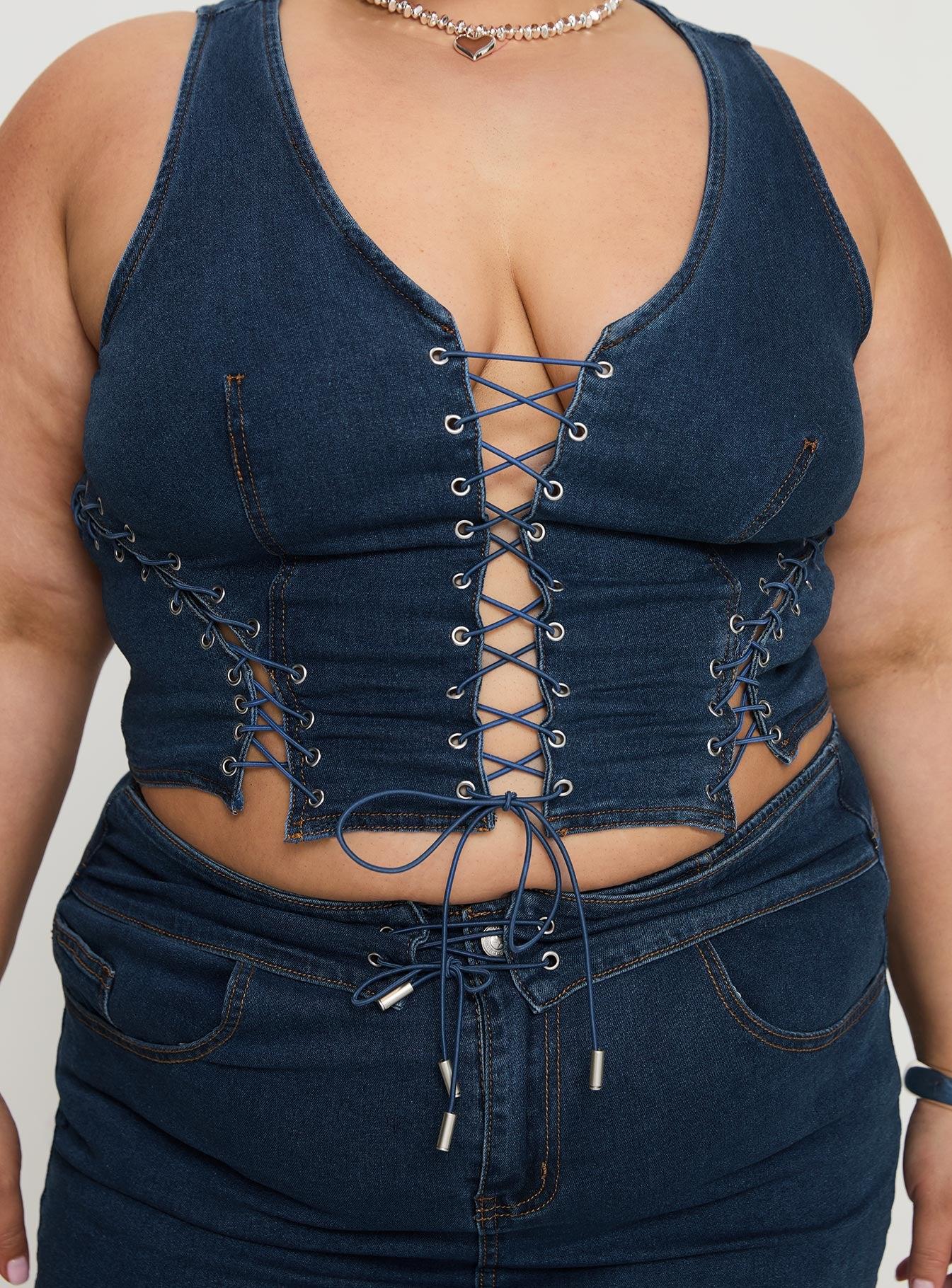Edenette Top Mid Blue Wash Curve Product Image