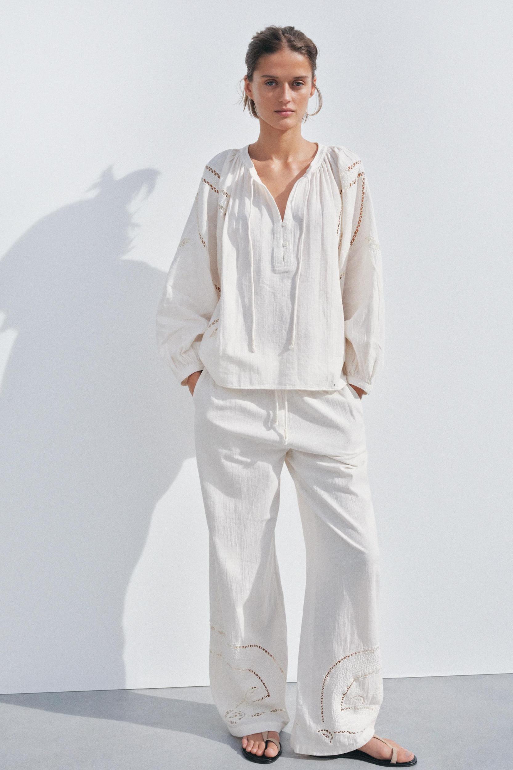 ZW COLLECTION EMBROIDERED PAJAMA PANTS Product Image