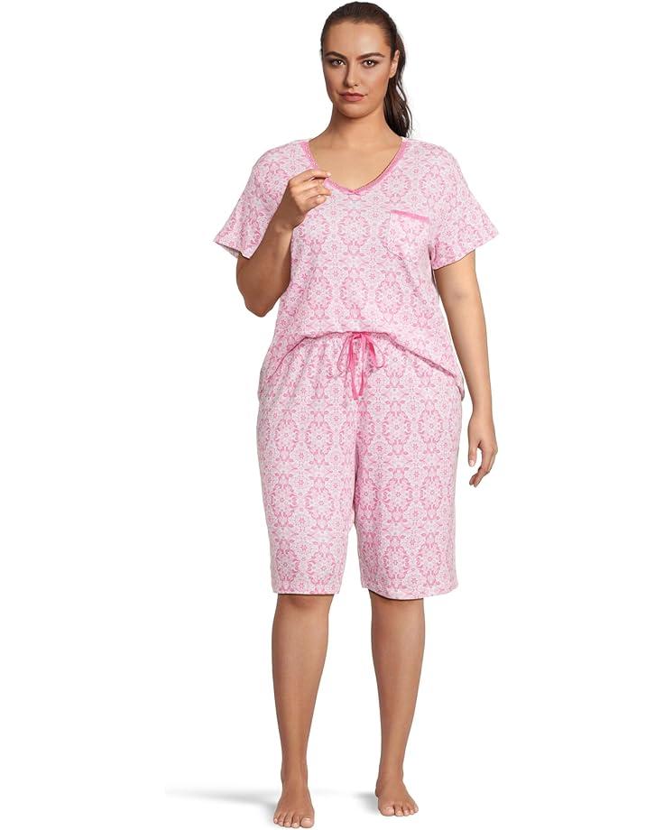 Women's Karen Neuburger Plus Size Sunshine Meadows Elbow-Length Henley Sleepshirt Product Image