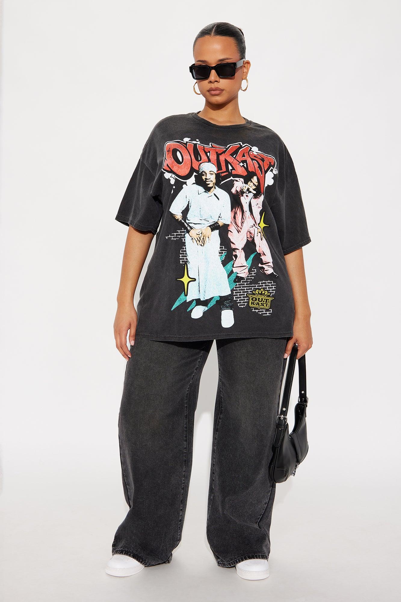 Outkast Graffiti Washed Tee - Black Female Product Image