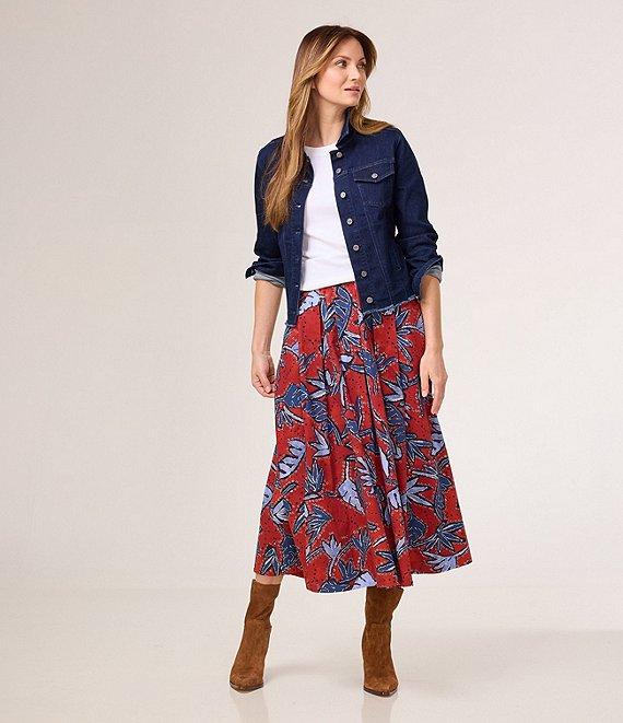 NIC + ZOE Essential Point Collar Long Sleeve Snap Front Denim Jacket Product Image