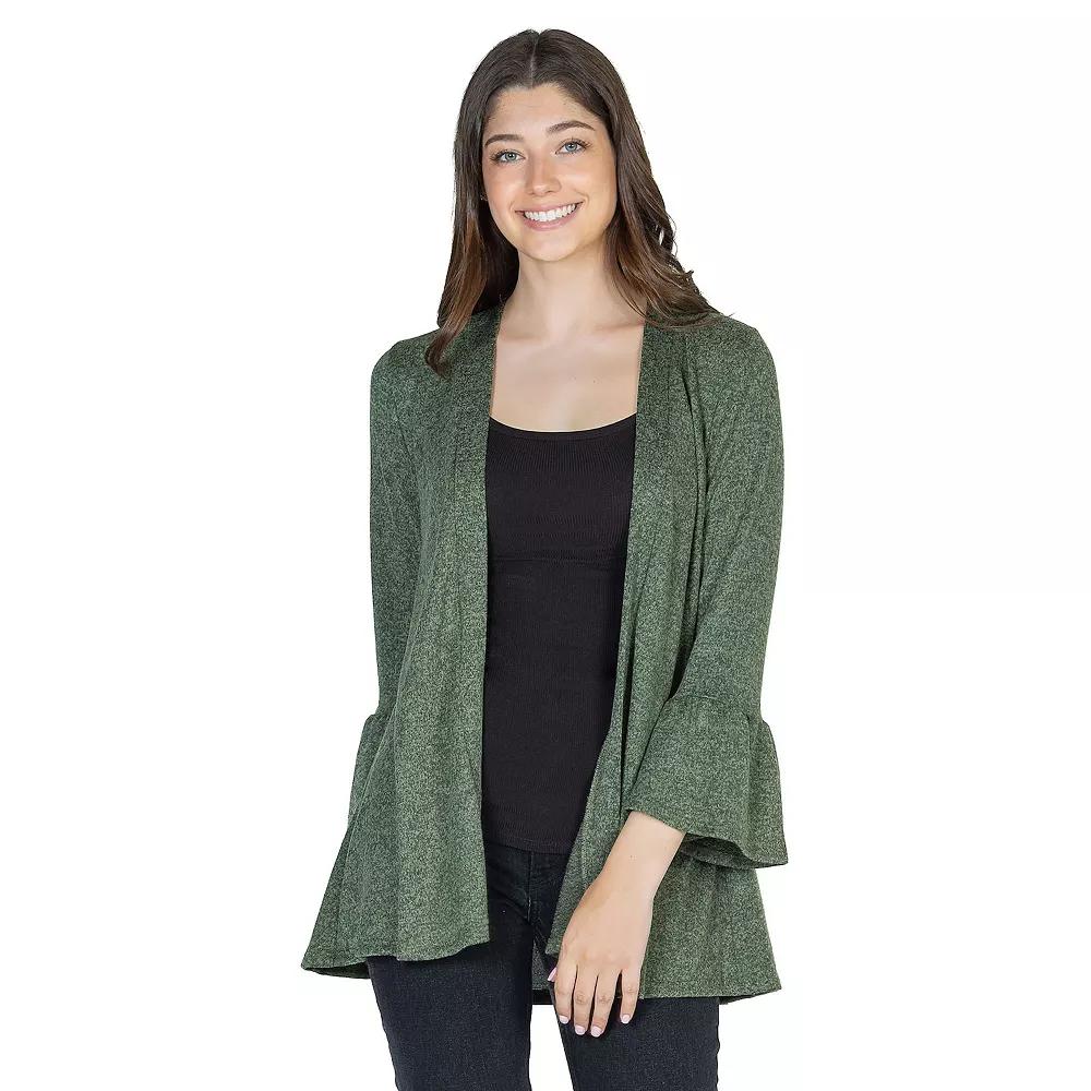 Women's 24Seven Comfort Apparel 3/4-Sleeve Open Cardigan,  Product Image