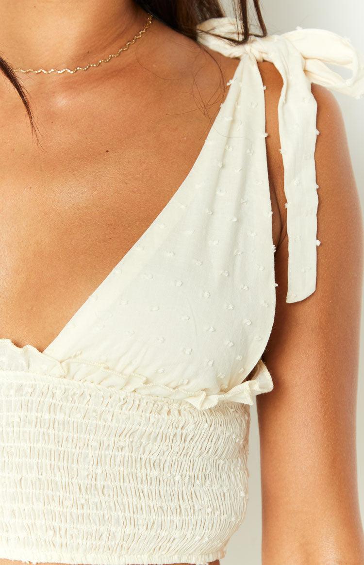 Madelyn Cream Shoulder Tie Top Product Image