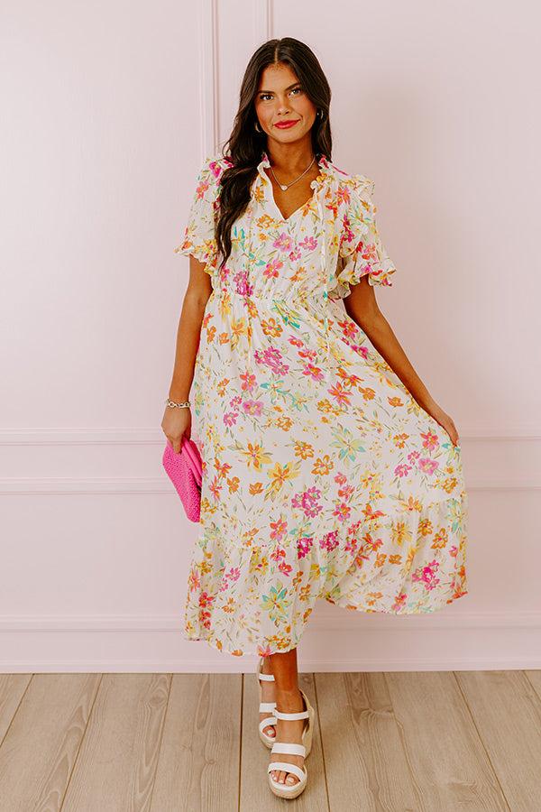 Floral Flair Midi In Ivory Product Image