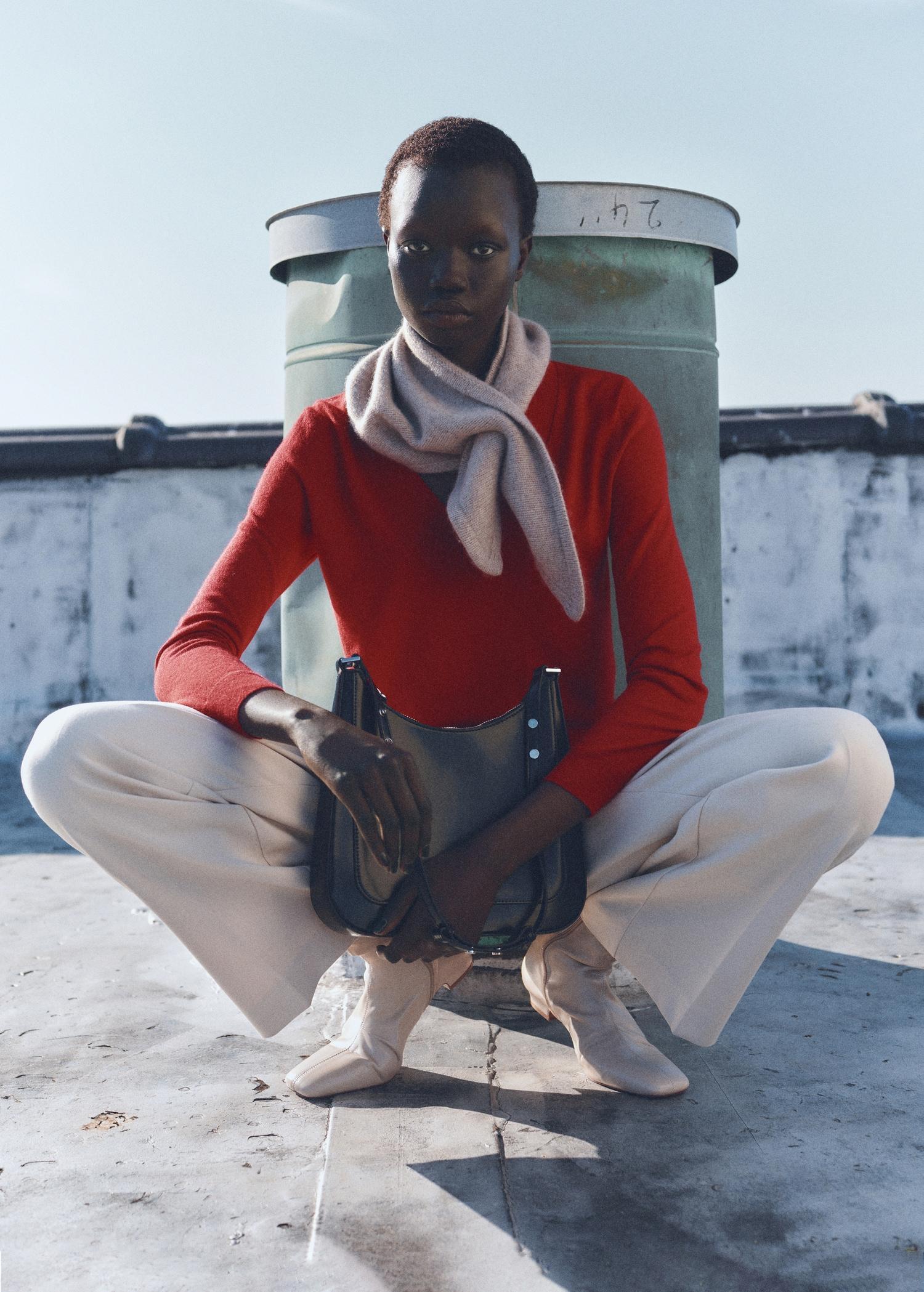 V-neck knit sweater - Women | MANGO USA Product Image