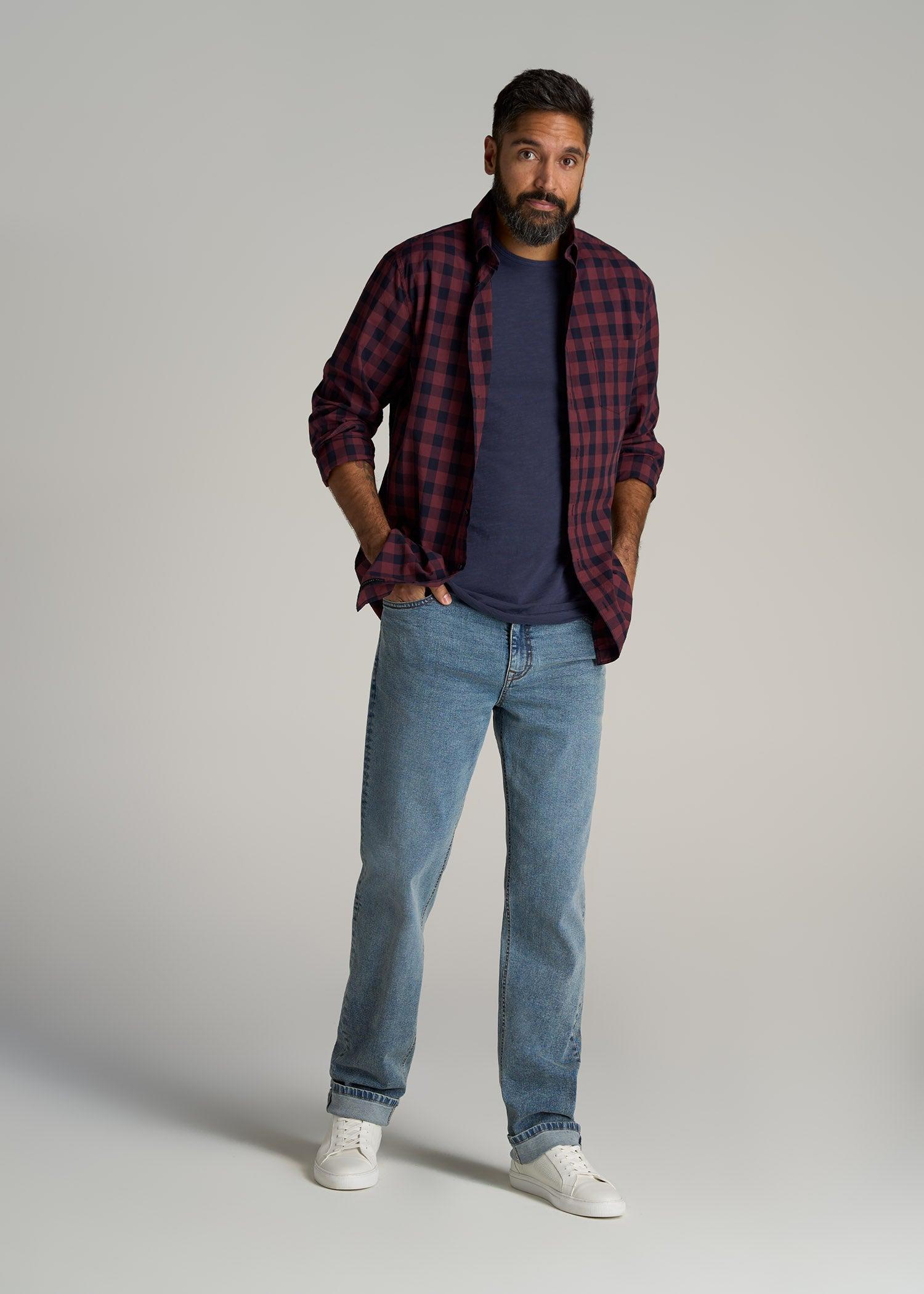 REGULAR-FIT Slub Tee for Tall Men in Navy Male Product Image