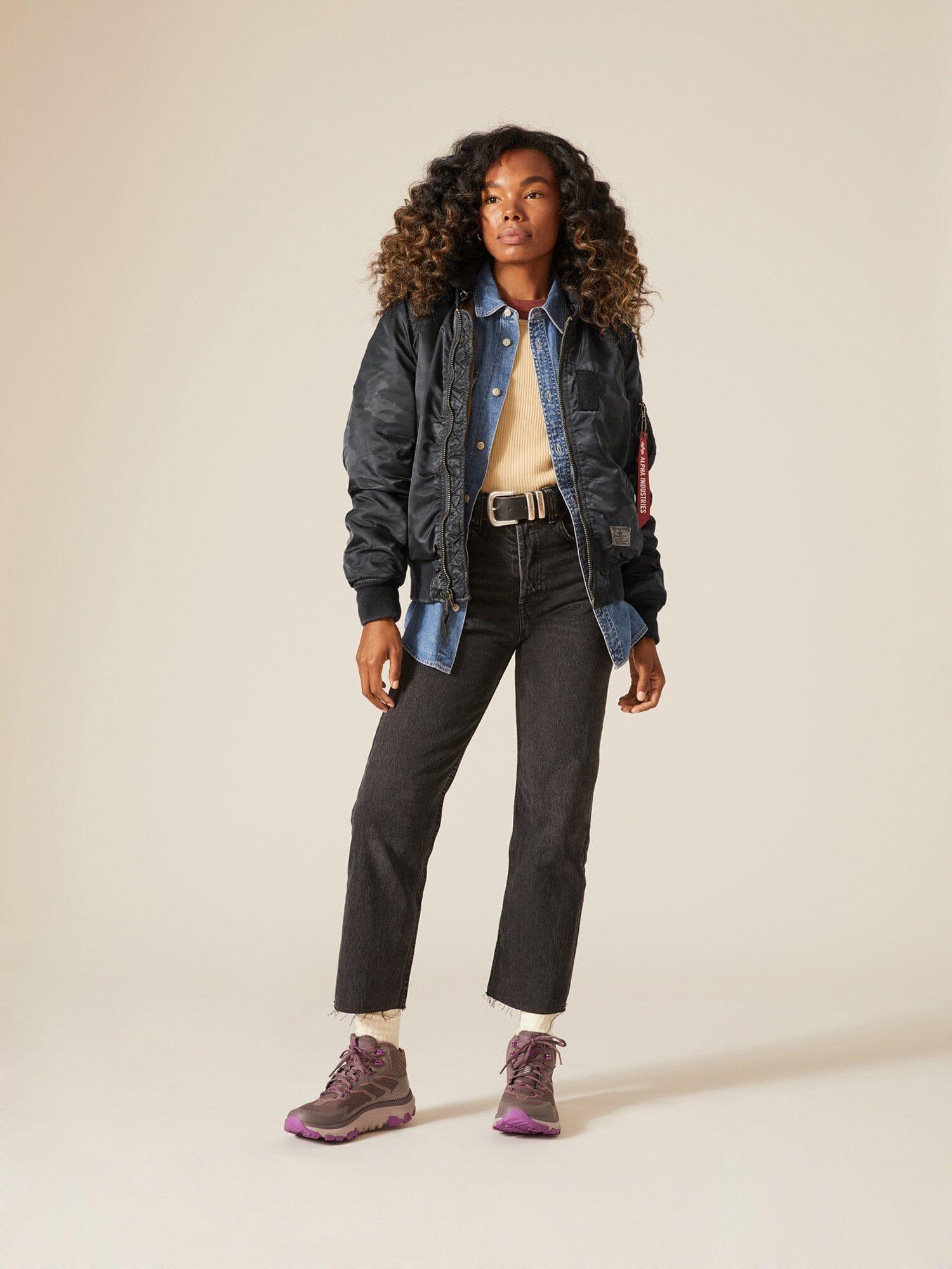 MA-1 HOODED BATTLEWASH BOMBER JACKET Female Product Image