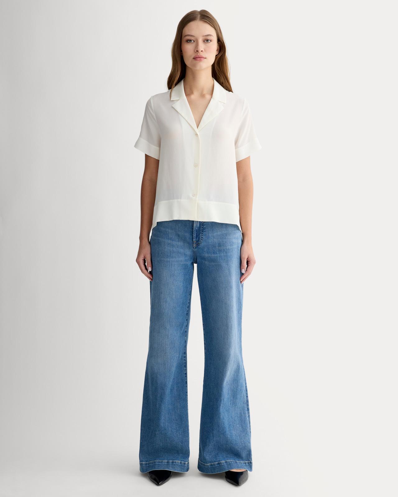 Womens Notch Shirt in Washable Silk by Everlane Product Image