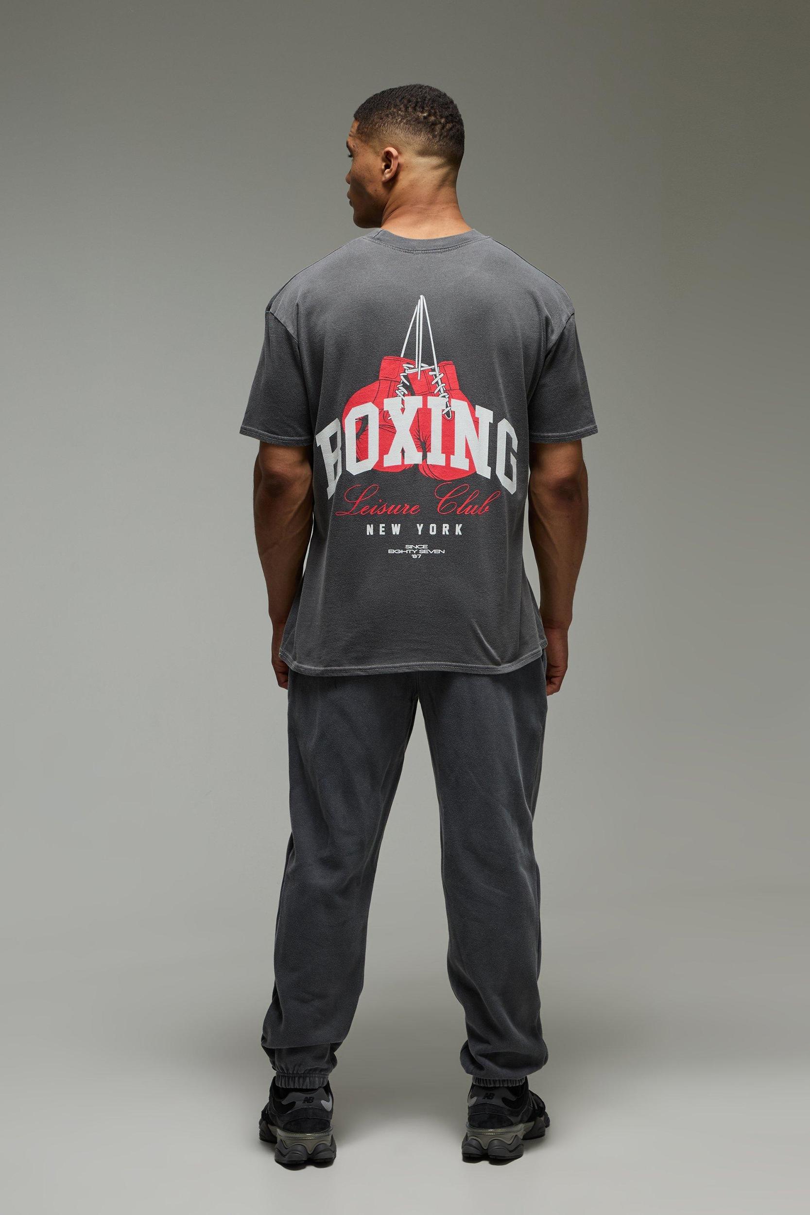 MAN Active Boxing Washed Oversized T-Shirt | boohooMAN USA Product Image