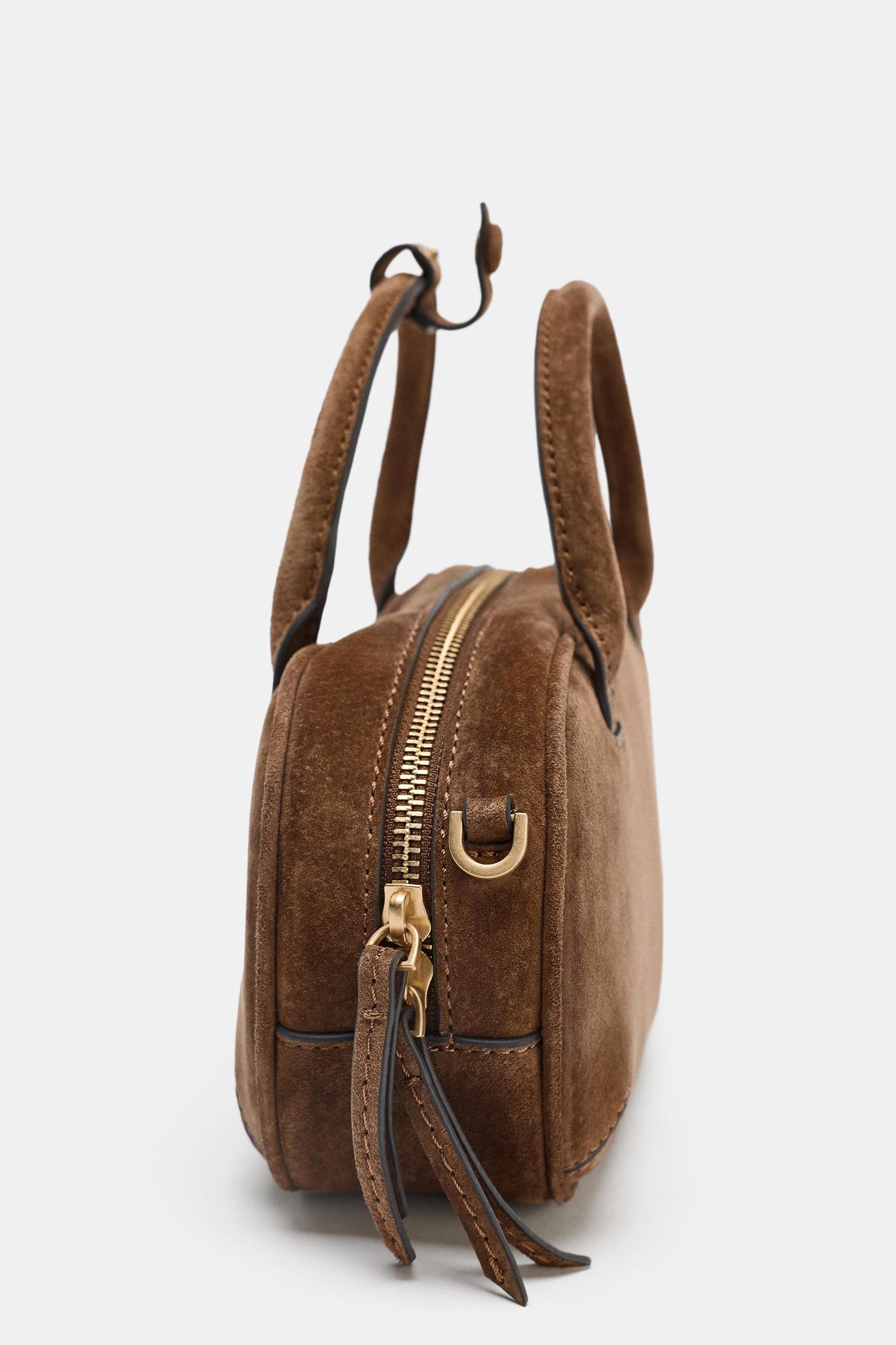 DOUBLE HANDLE MINI SUEDE BAG Product Image