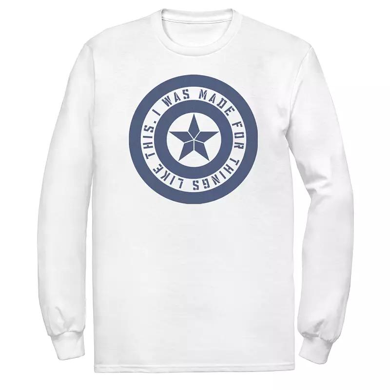 Mens Marvel Avengers Endgame Shield Inspiration Long Sleeve Tee, Men's, Size: Medium, White Product Image