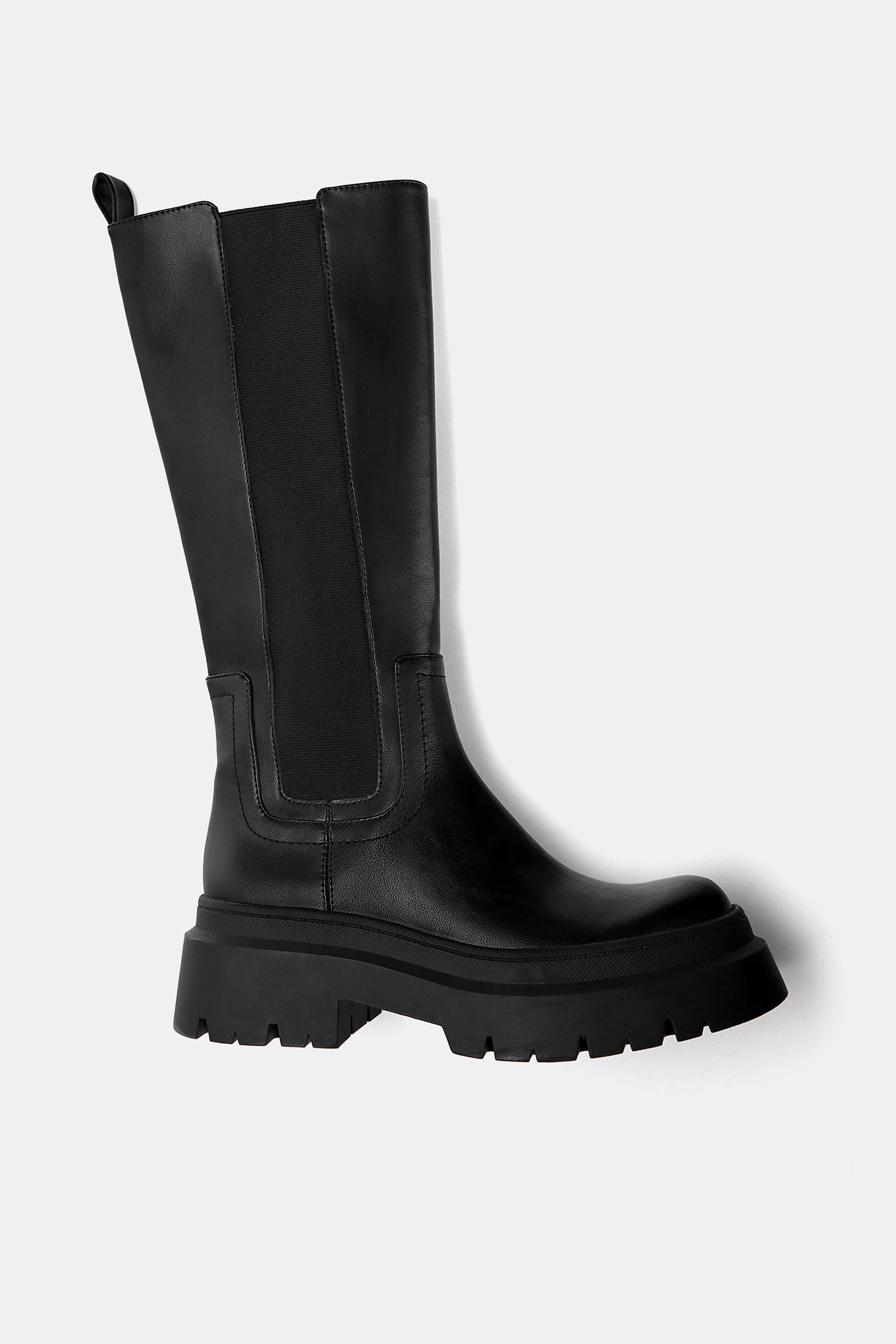 Chunky stretch knee-high boots Product Image