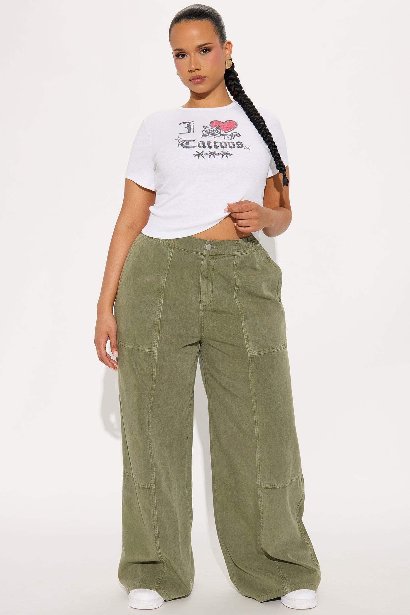 Pascal Wide Leg Pant - Olive Product Image