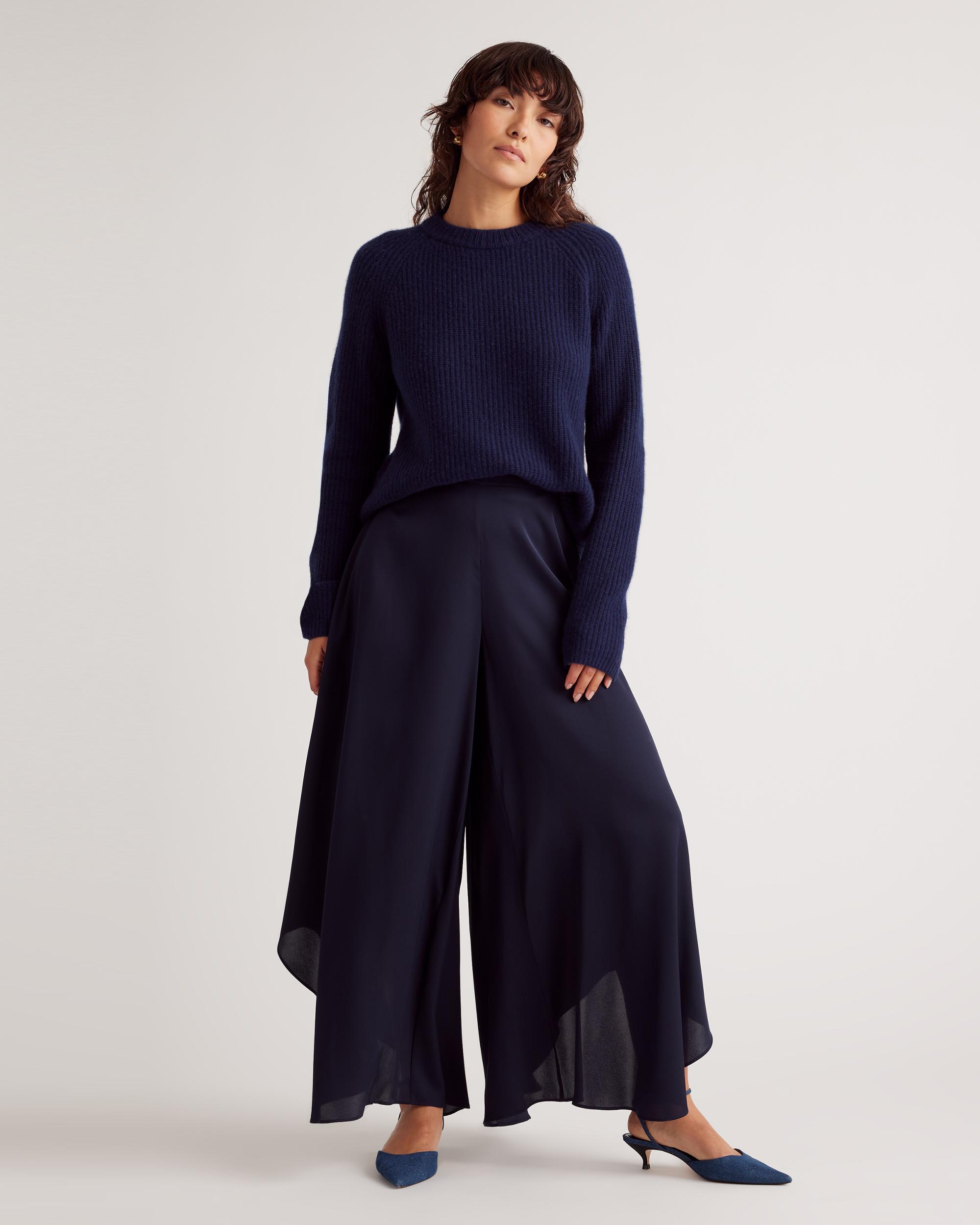 Quince | Women's Washable Stretch Silk Palazzo Pants Size XL, Mulberry Silk Product Image