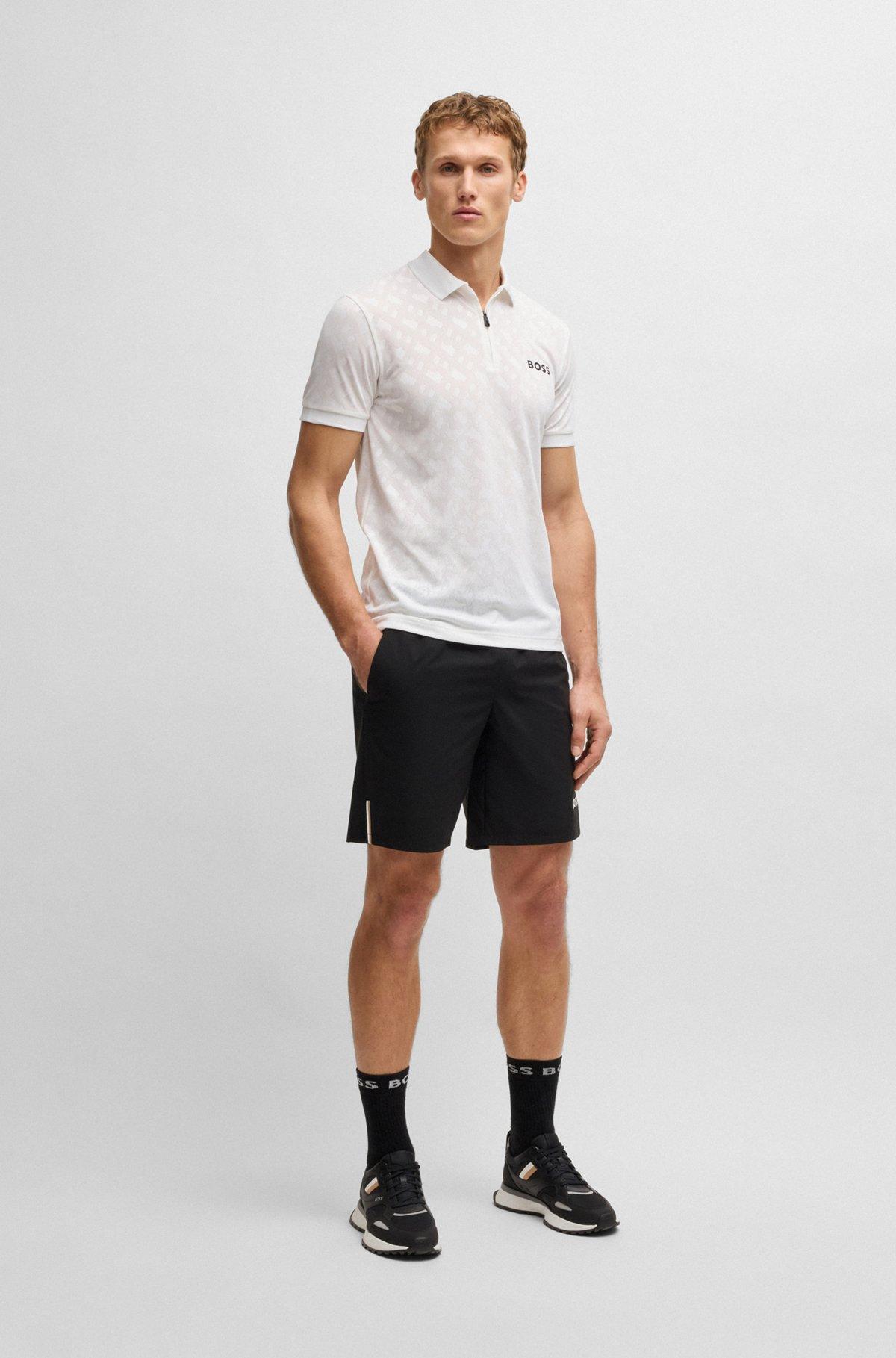 Active quick-dry polo shirt with gradient monogram jacquard Product Image