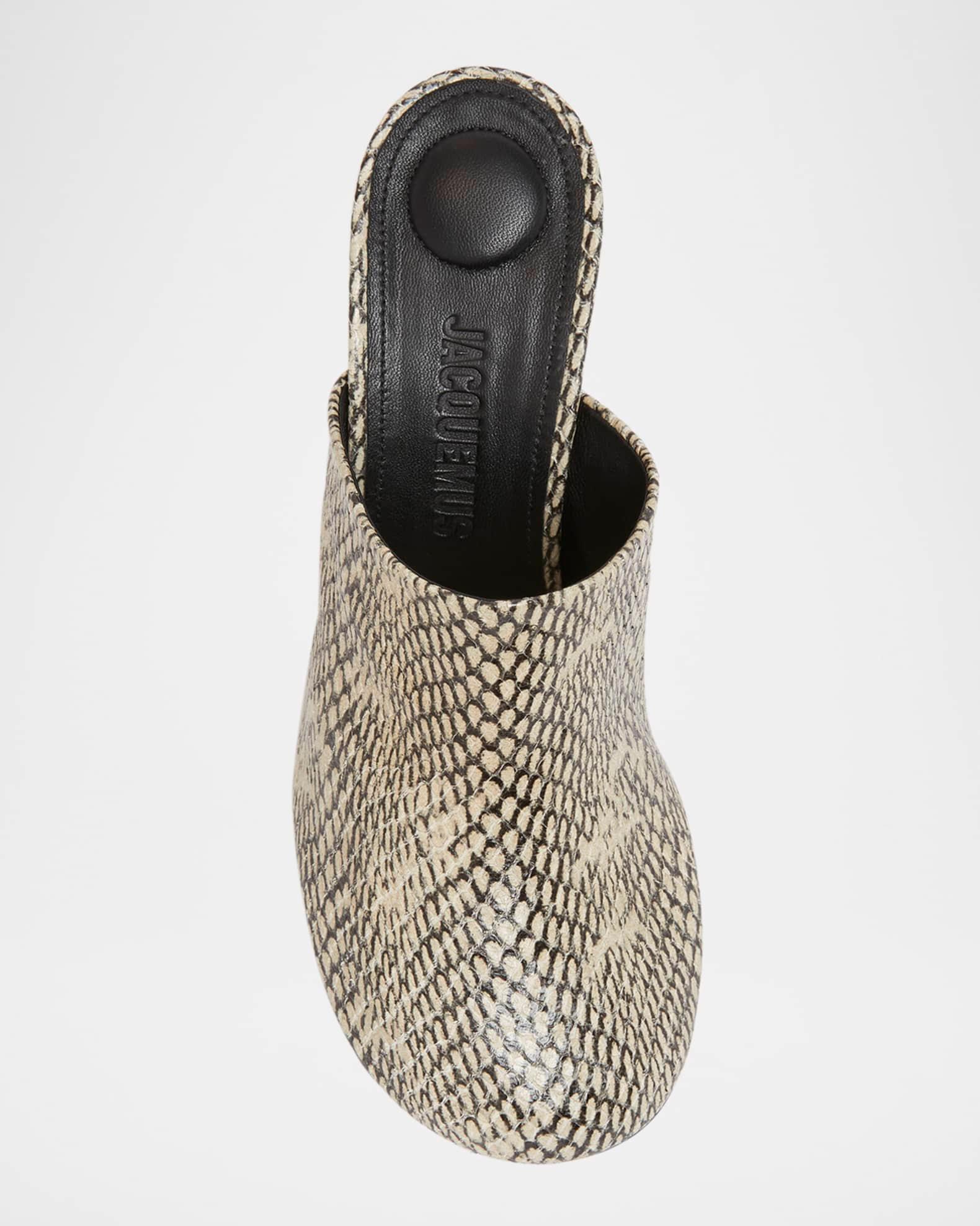 Les Bisou Leather Cube-Heel Mules Product Image