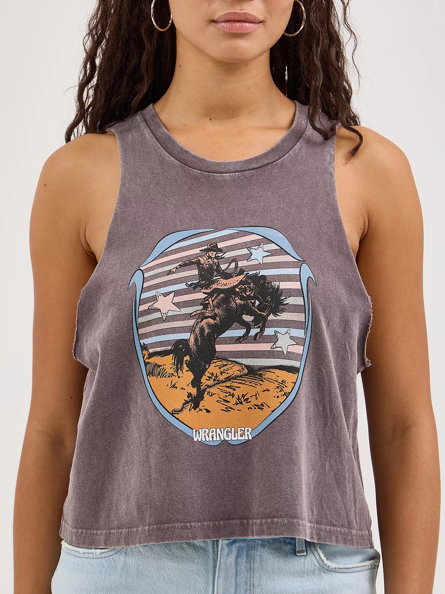 Women's Crop Rodeo Tank in Sparrow Product Image