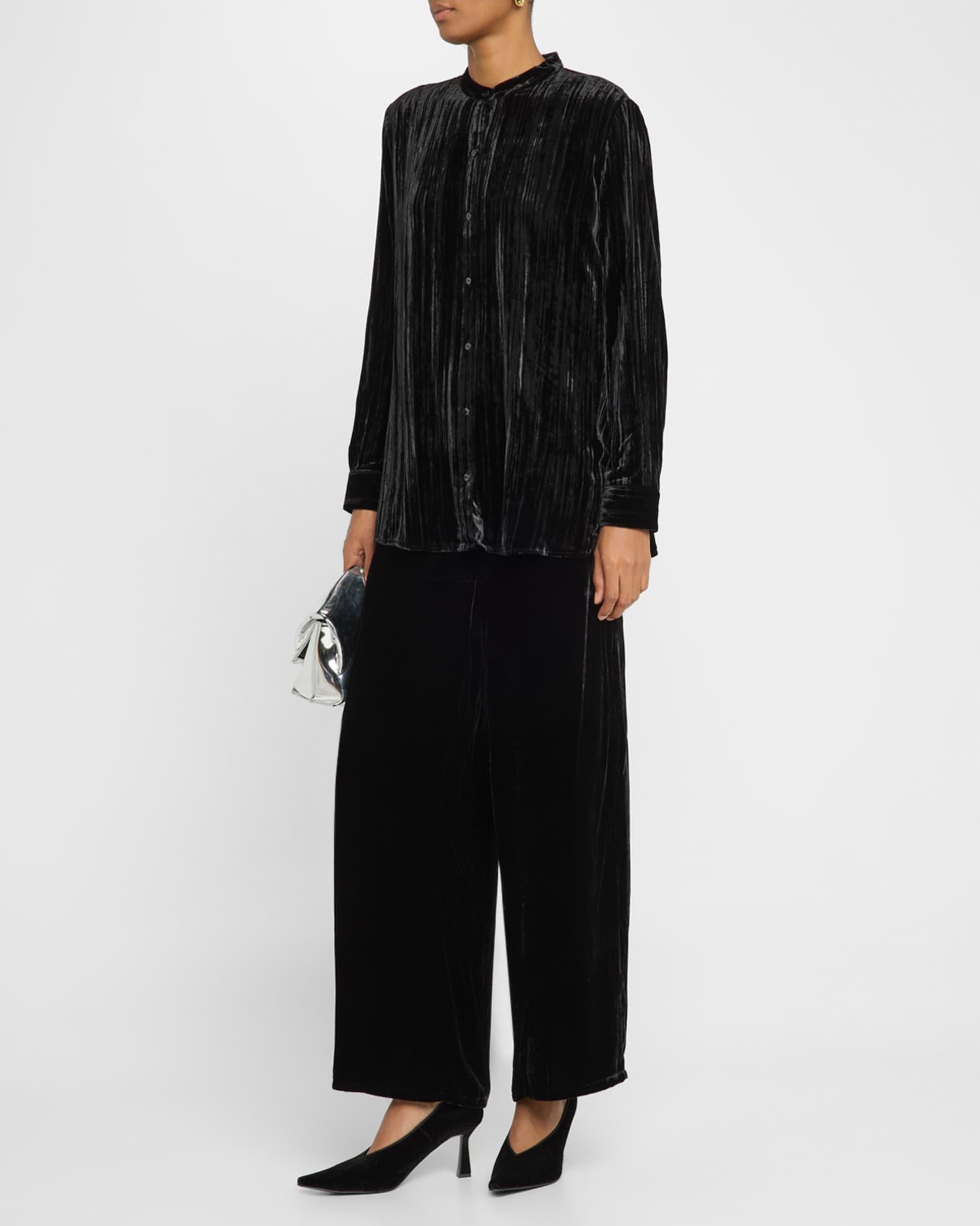 Button-Down Crushed Velvet Shirt Product Image