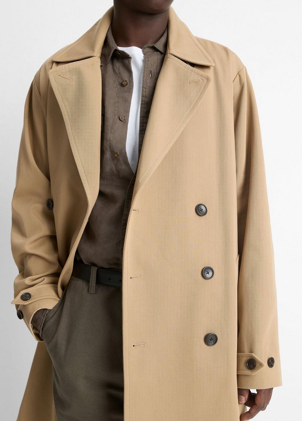 Italian Cotton Double-Breasted Trench Coat Product Image