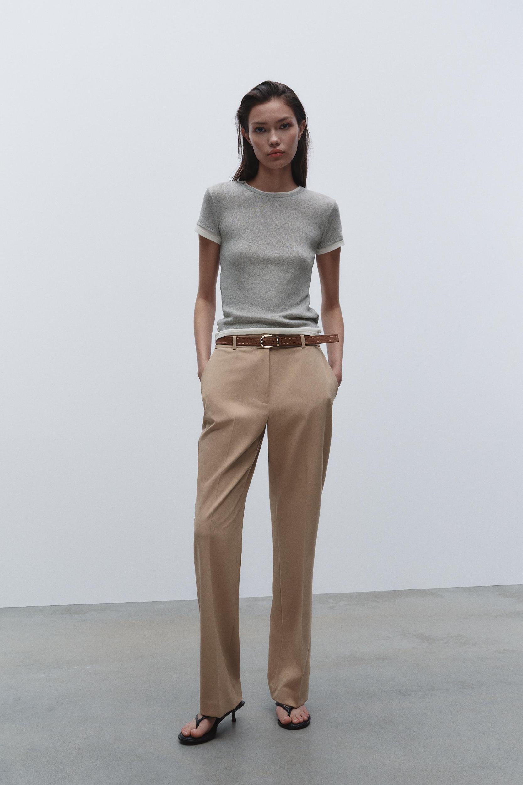 BELTED STRAIGHT LEG PANTS Product Image