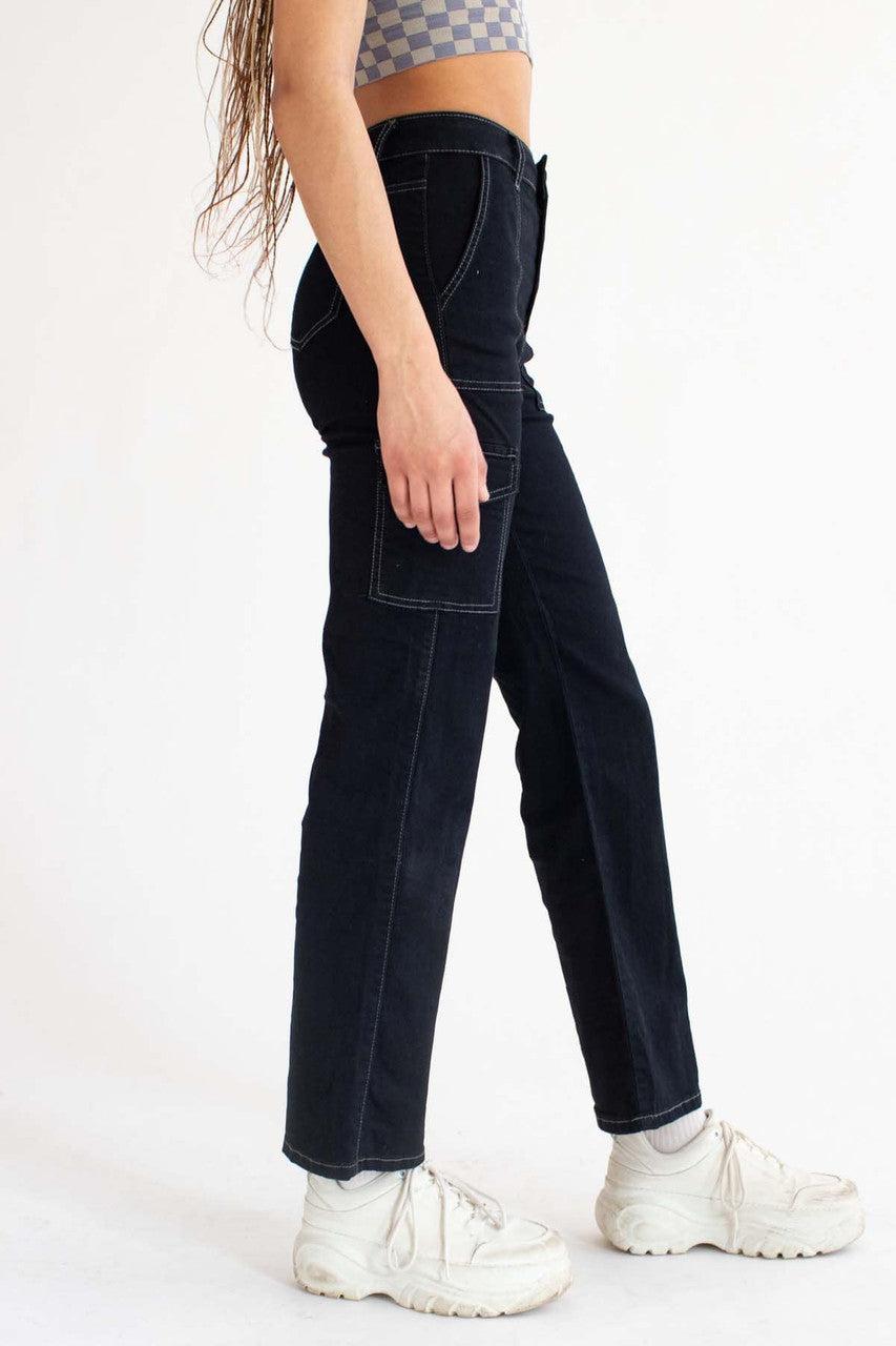 Black Stretch Carpenter Jeans Product Image