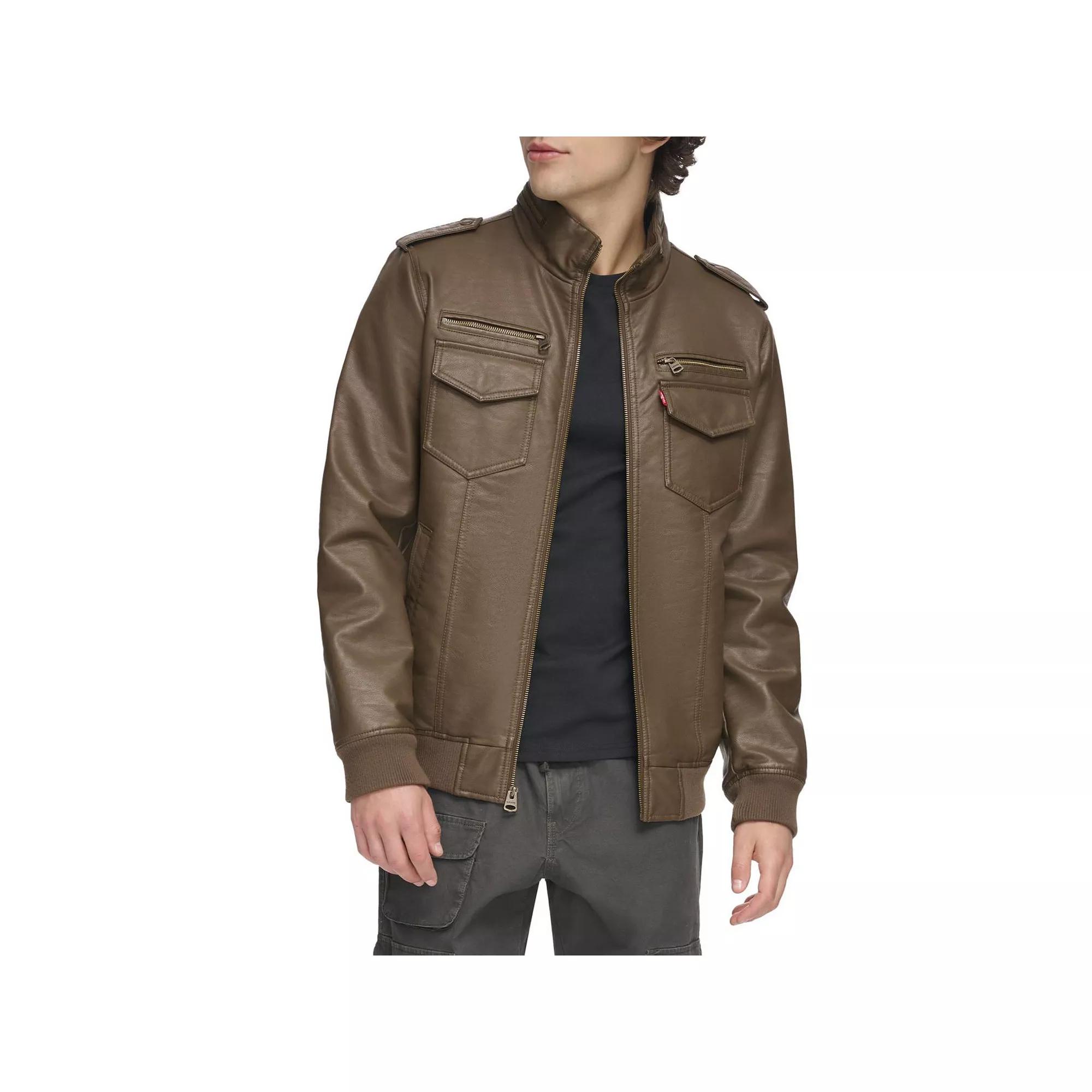 Men's Levi's® Faux Leather Aviator Bomber Jacket,  Product Image