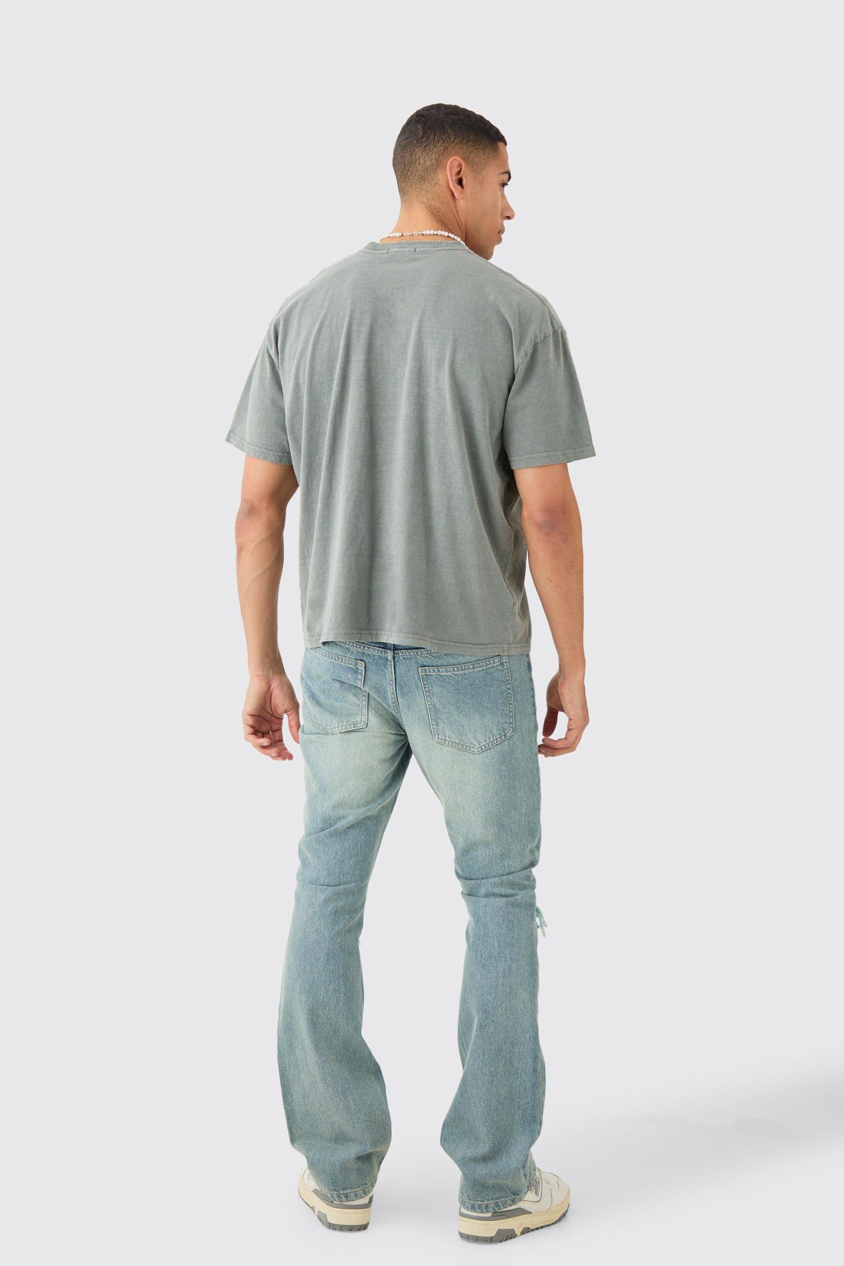 Oversized Boxy Overdye Worldwide T-shirt | boohooMAN USA Product Image