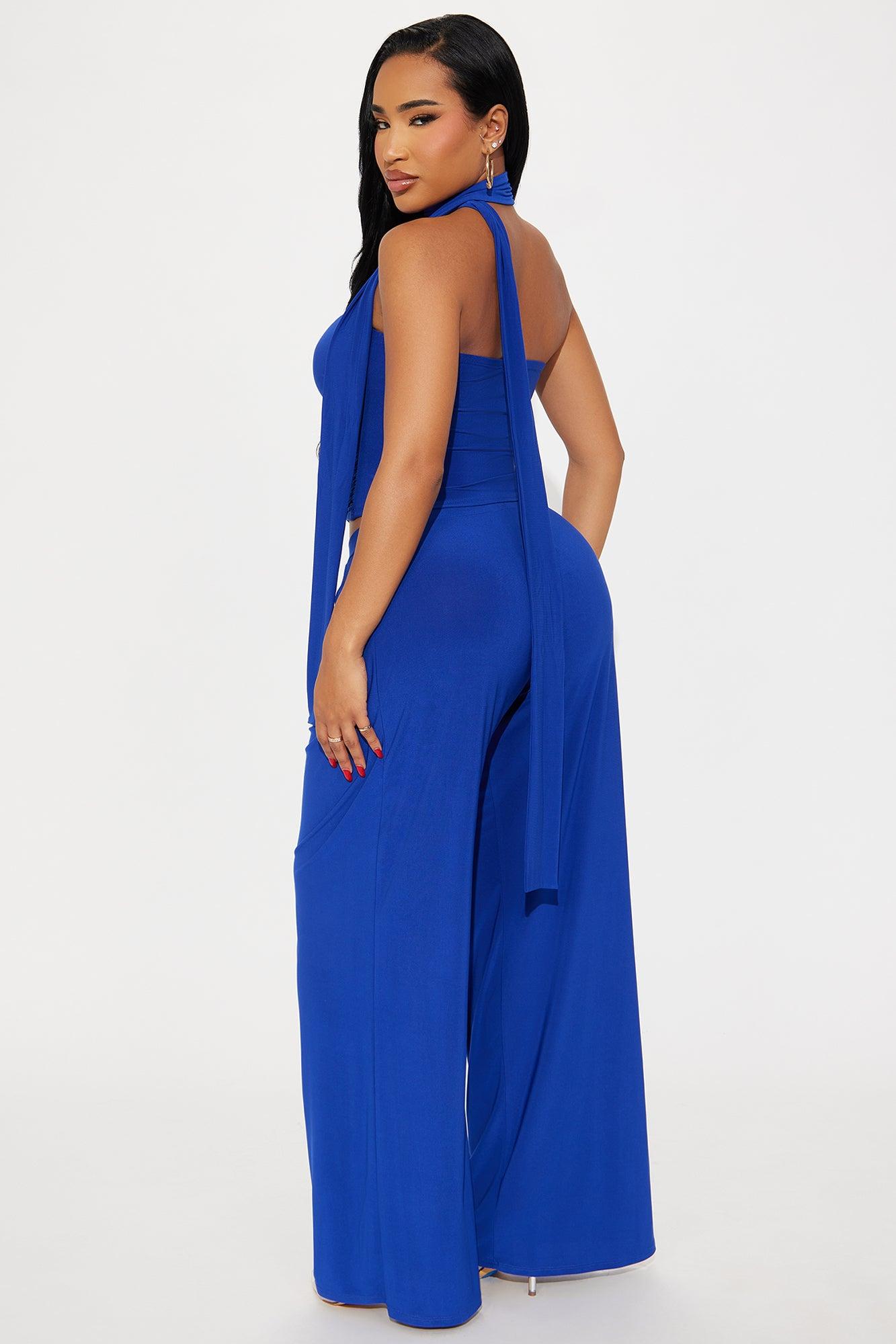 Candy 3 Piece Tube Top And Scarf Pant Set - Royal Female Product Image