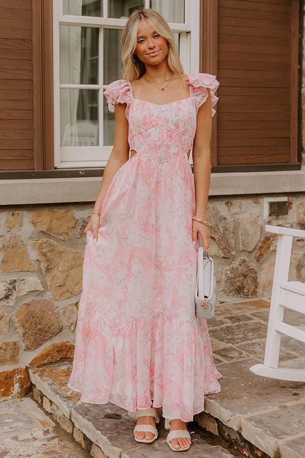 Romantic Notion Floral Cutout Maxi Dress Product Image