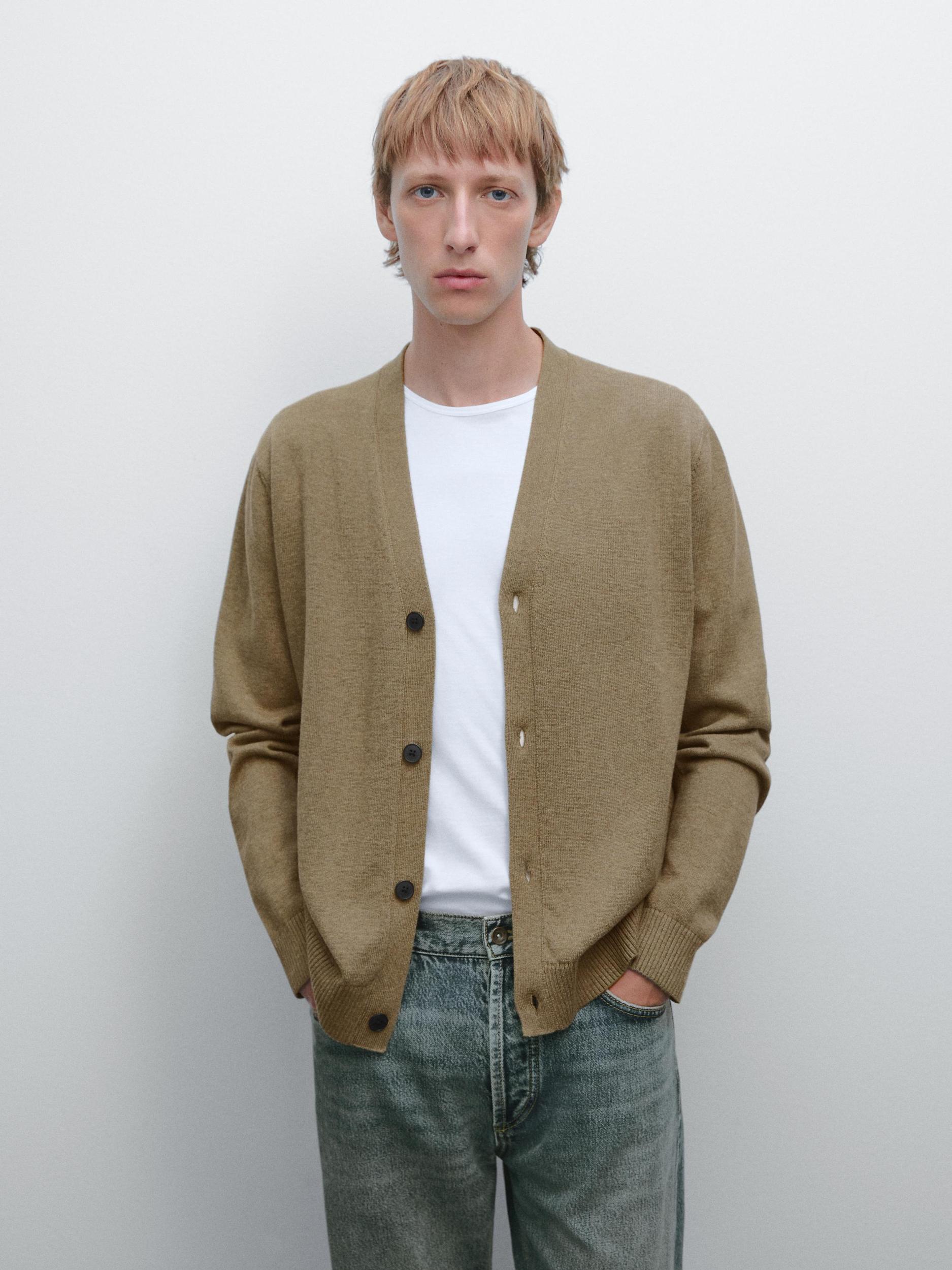 100% cotton knit cardigan Product Image