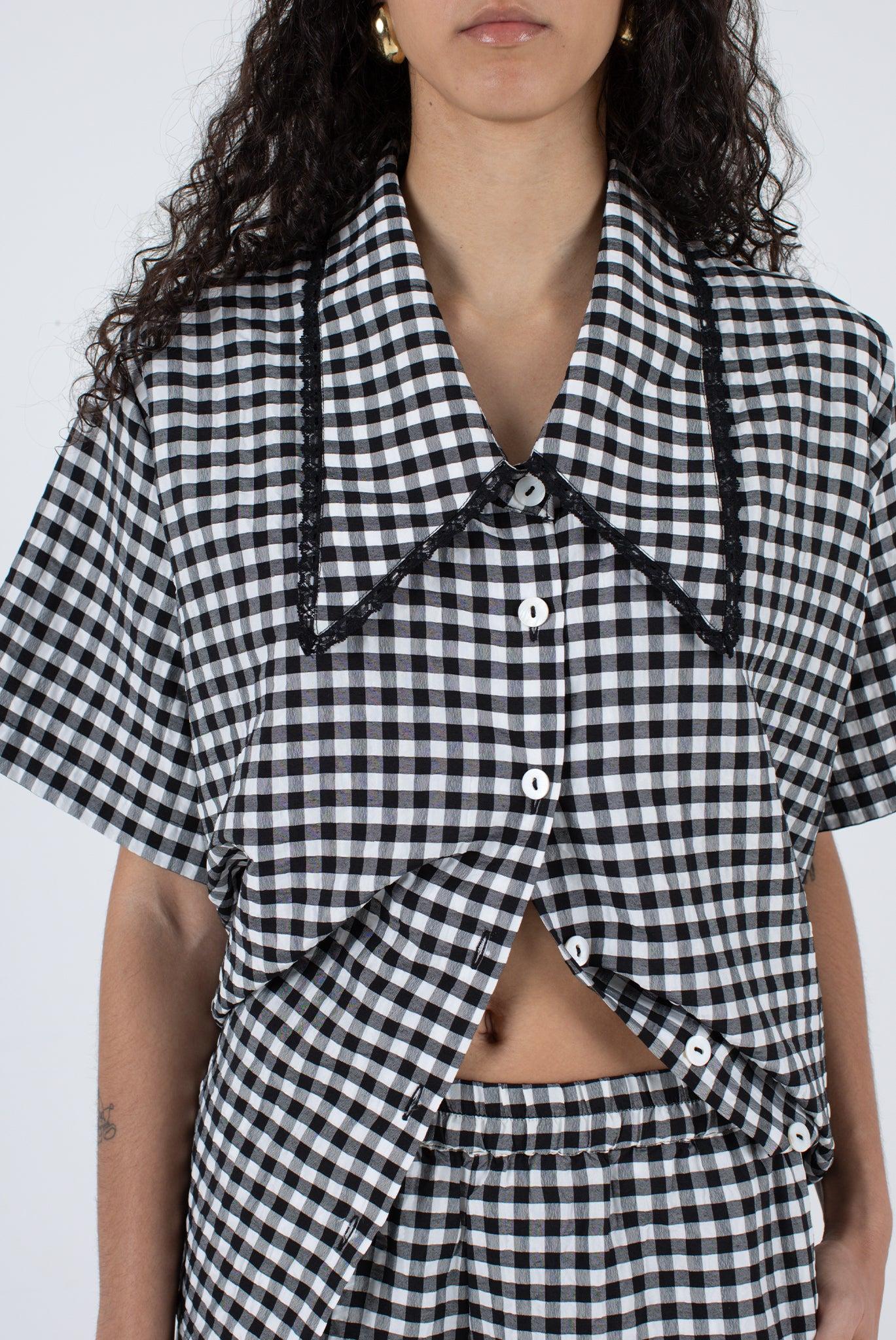 Tilda Top - Black Check Product Image